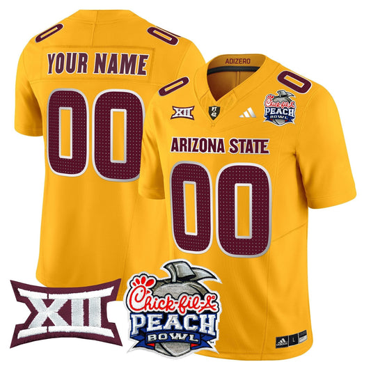 Custom Arizona State Sun Devils 2025 Peach Bowl Vapor Limited Jersey V2 - All Stitched