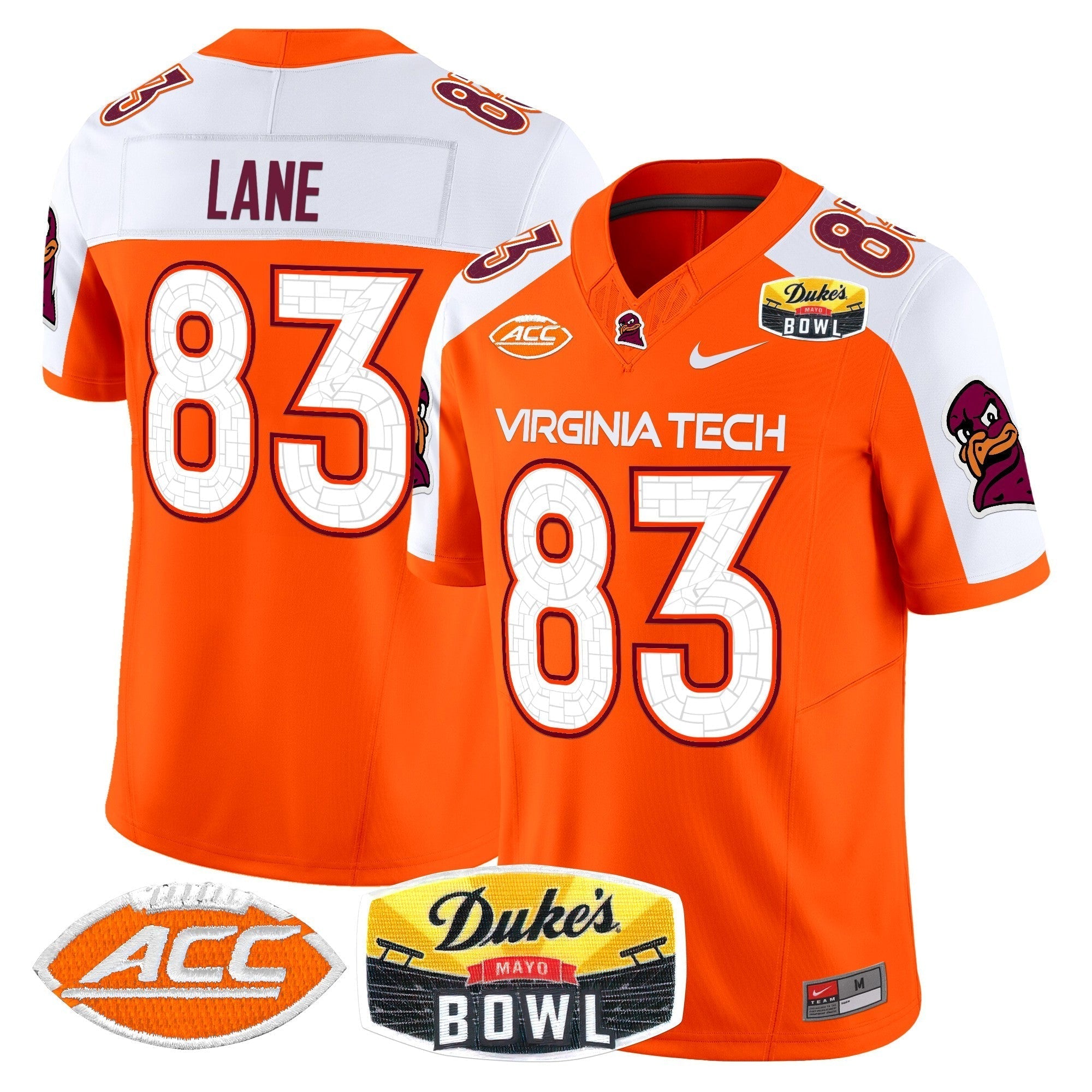 Men Virginia Tech Hokies 2025 Duke's Mayo Bowl Patch Vapor Limited Jersey - All Stitched