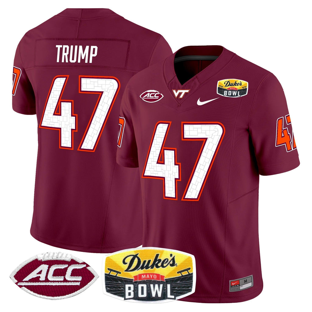 Men Virginia Tech Hokies 2025 Duke's Mayo Bowl Patch Vapor Limited Jersey - All Stitched