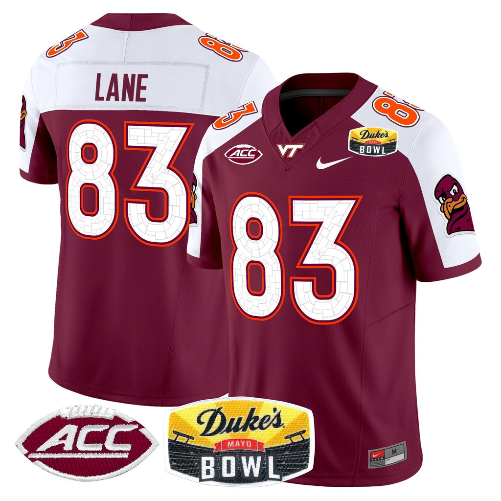 Men Virginia Tech Hokies 2025 Duke's Mayo Bowl Patch Vapor Limited Jersey - All Stitched