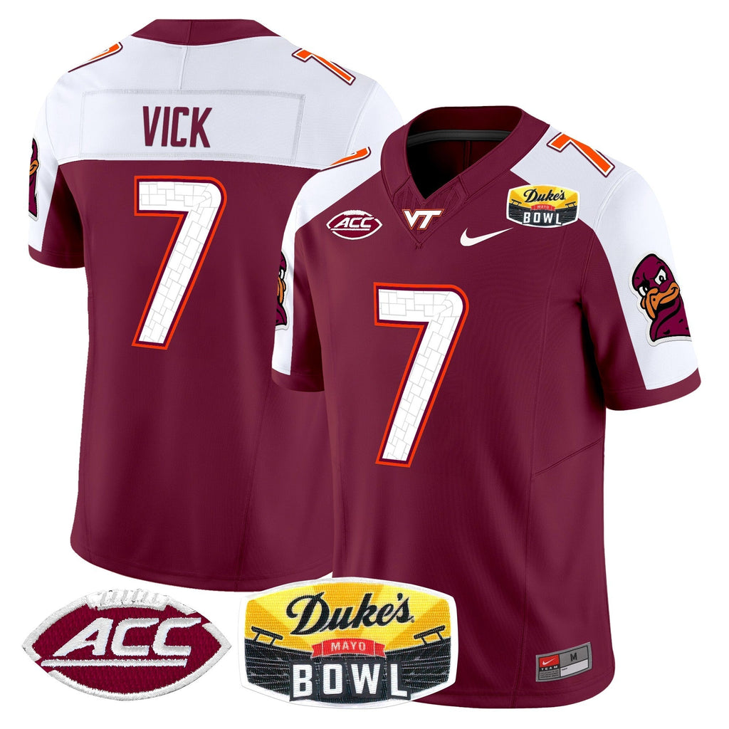 Men Virginia Tech Hokies 2025 Duke's Mayo Bowl Patch Vapor Limited Jersey - All Stitched