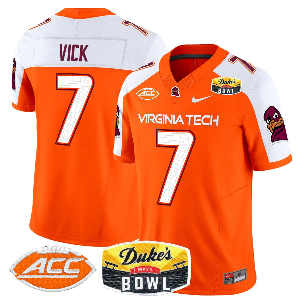 Men Virginia Tech Hokies 2025 Duke's Mayo Bowl Patch Vapor Limited Jersey - All Stitched