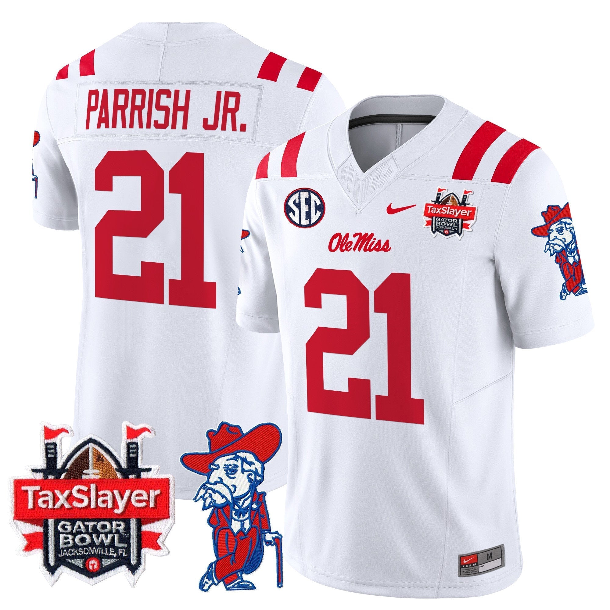 Men Ole Miss Rebels 2024 Gator Bowl Patch Vapor Limited Jersey - All Stitched