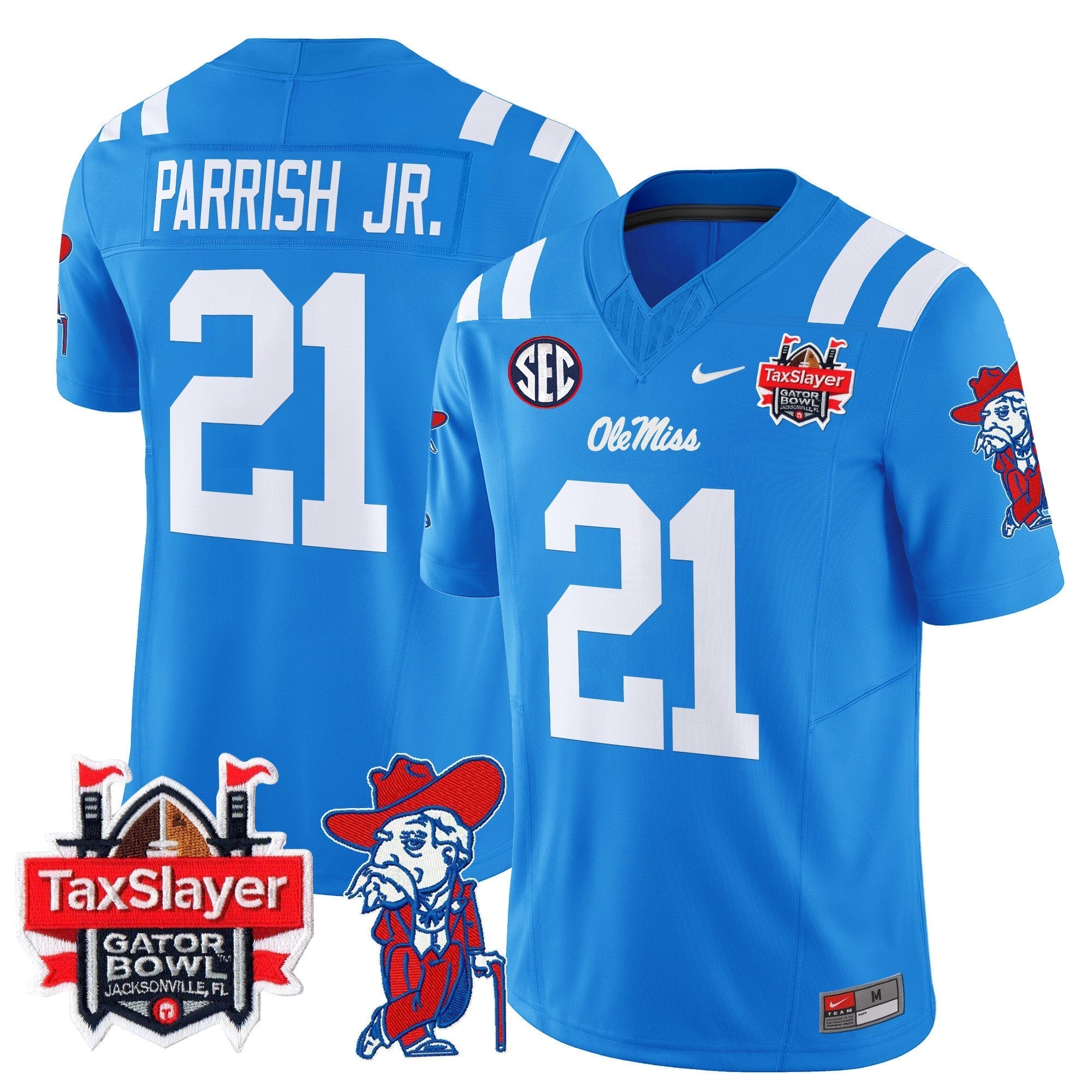 Men Ole Miss Rebels 2025 Gator Bowl Patch Vapor Limited Jersey - All Stitched