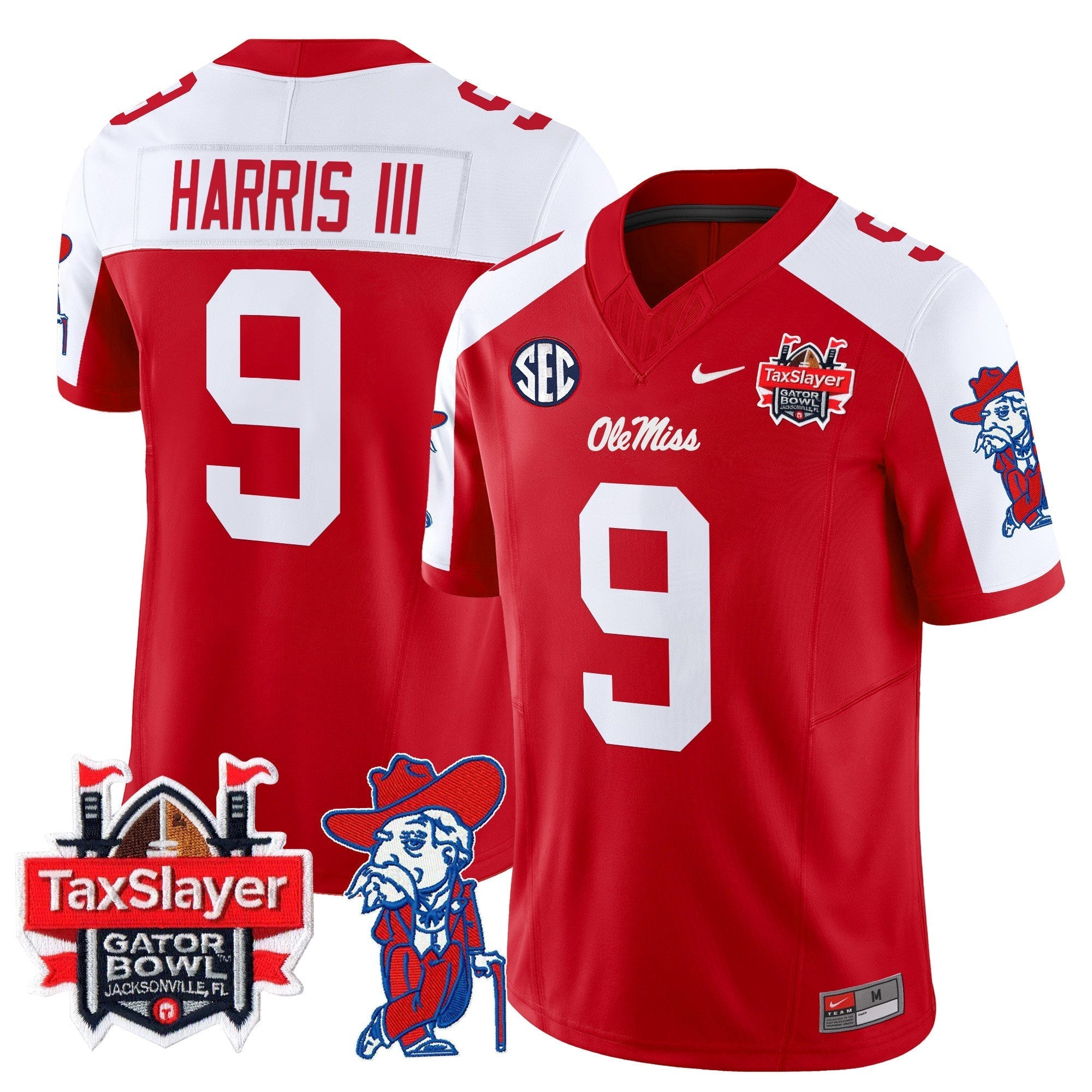 Men Ole Miss Rebels 2025 Gator Bowl Patch Vapor Limited Jersey - All Stitched