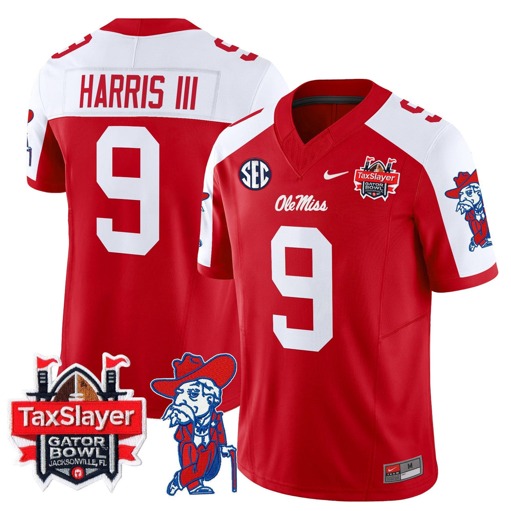 Men Ole Miss Rebels 2024 Gator Bowl Patch Vapor Limited Jersey - All Stitched