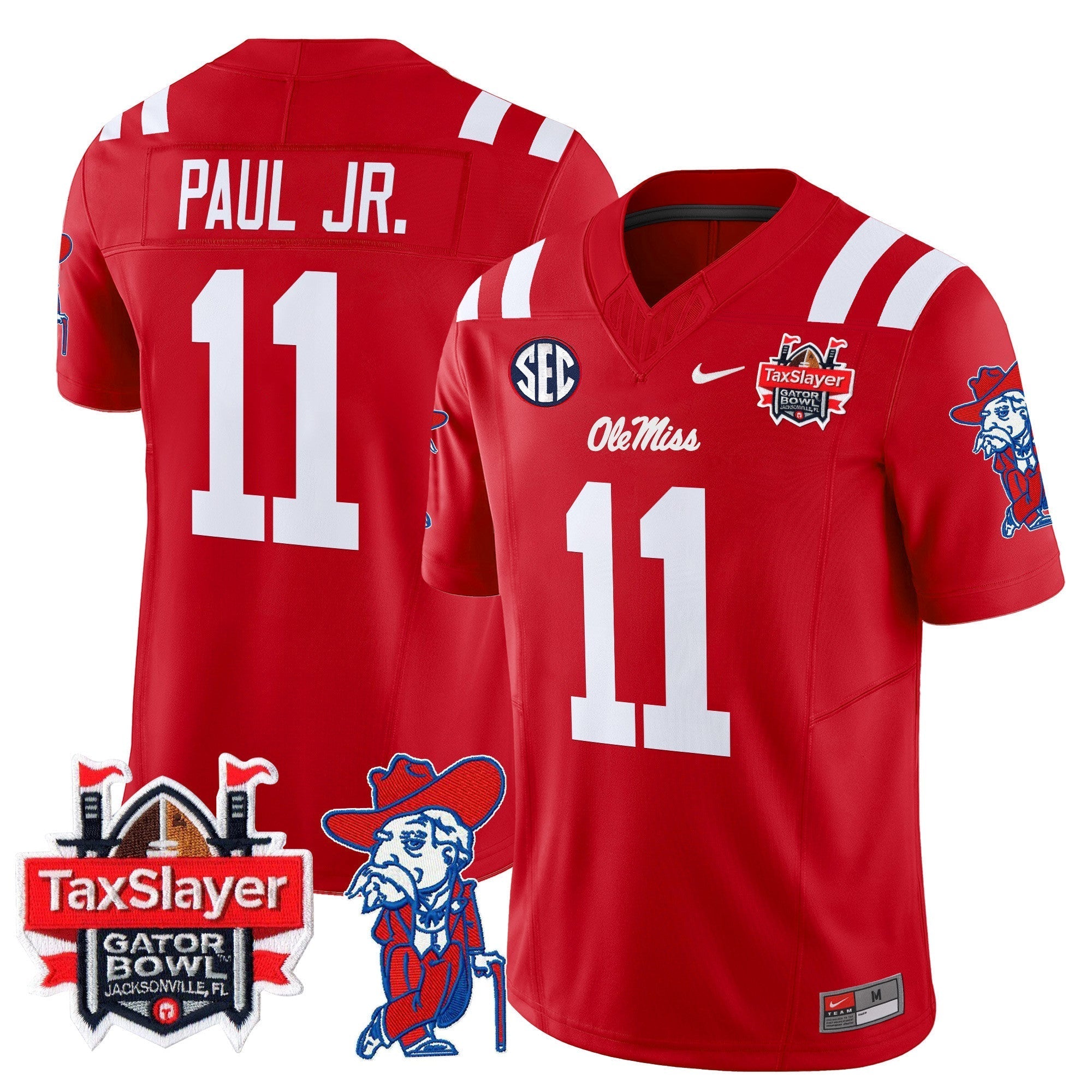 Men Ole Miss Rebels 2024 Gator Bowl Patch Vapor Limited Jersey - All Stitched