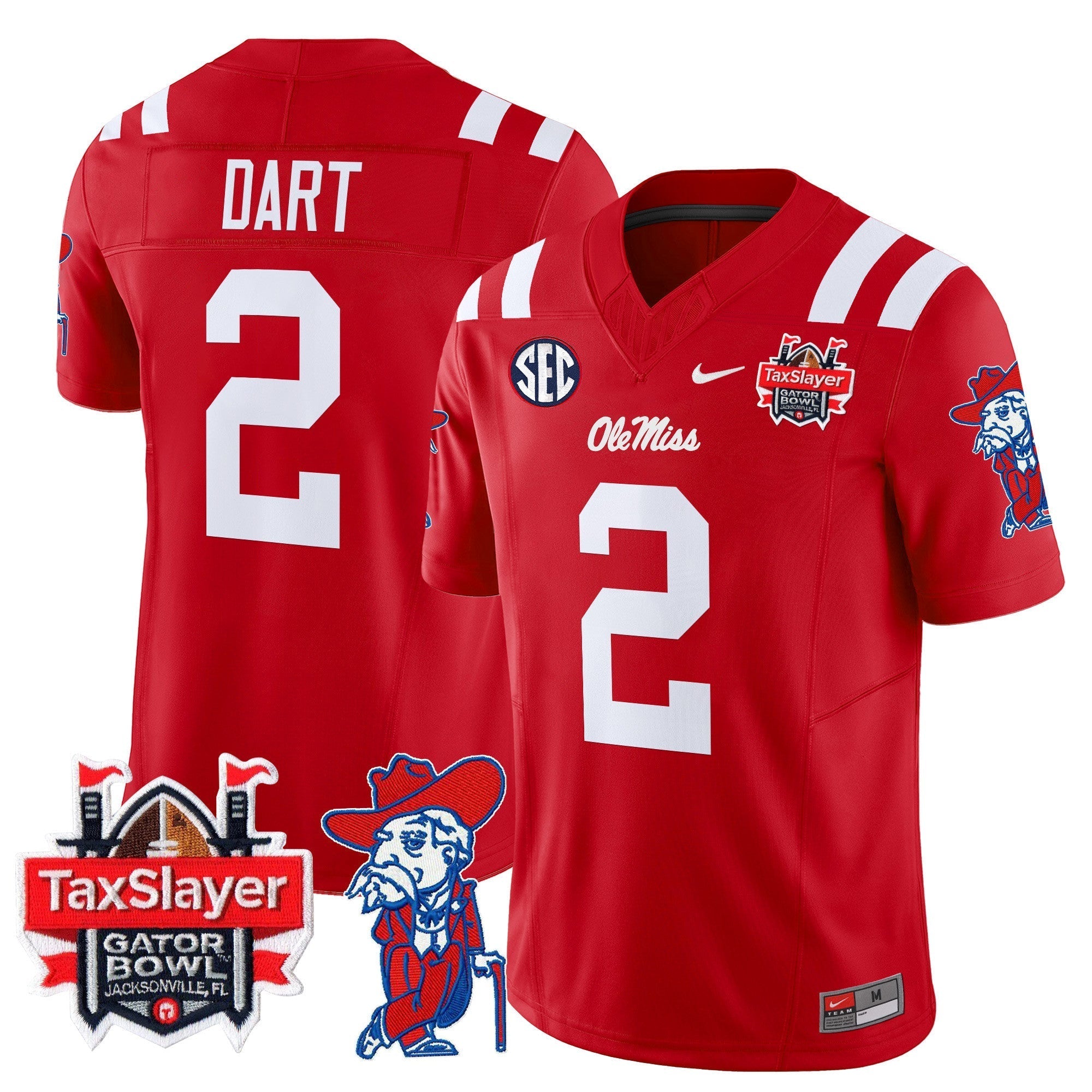 Men Ole Miss Rebels 2025 Gator Bowl Patch Vapor Limited Jersey - All Stitched