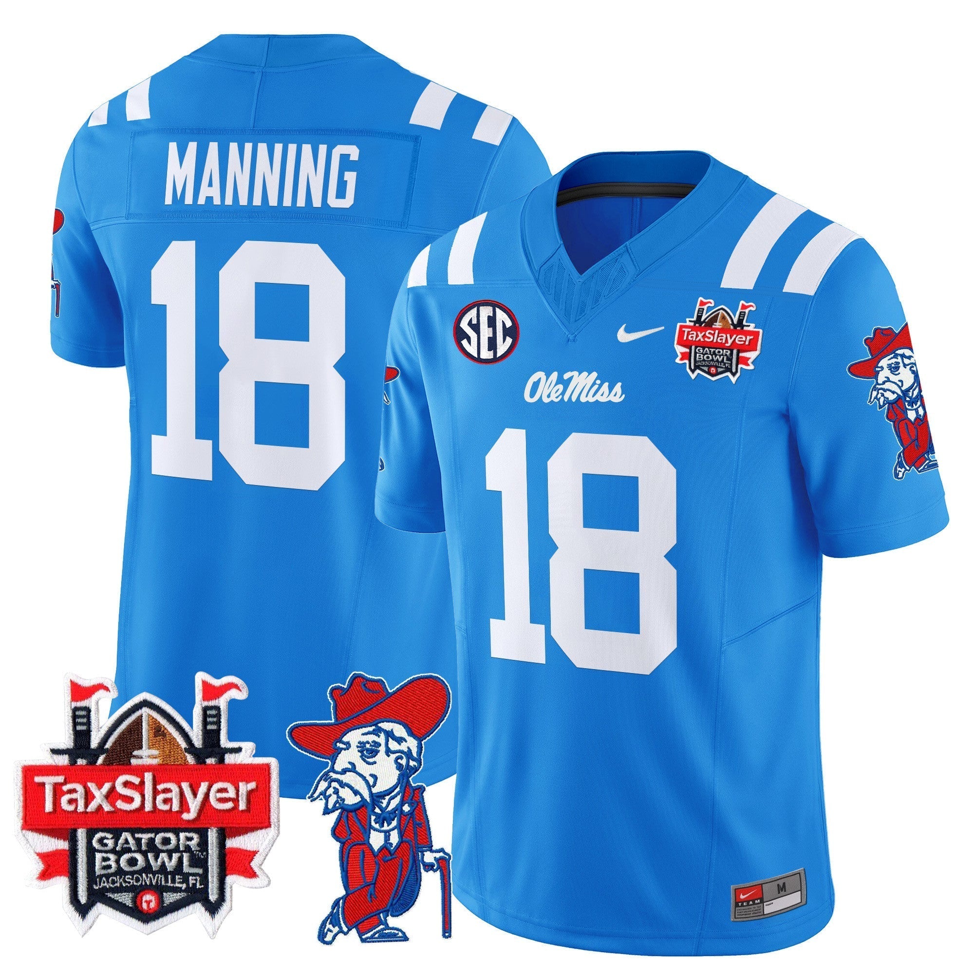 Men Ole Miss Rebels 2025 Gator Bowl Patch Vapor Limited Jersey - All Stitched