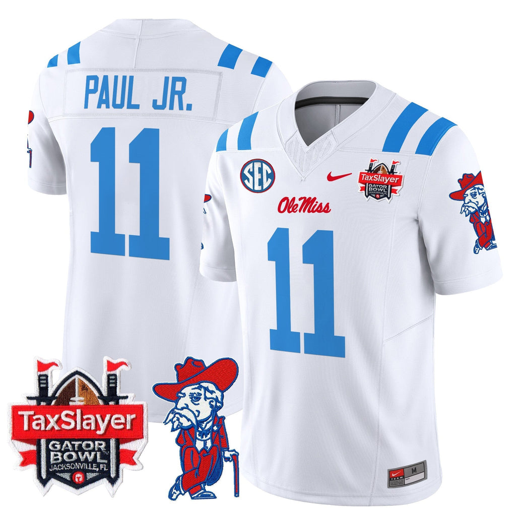 Men Ole Miss Rebels 2025 Gator Bowl Patch Vapor Limited Jersey - All Stitched