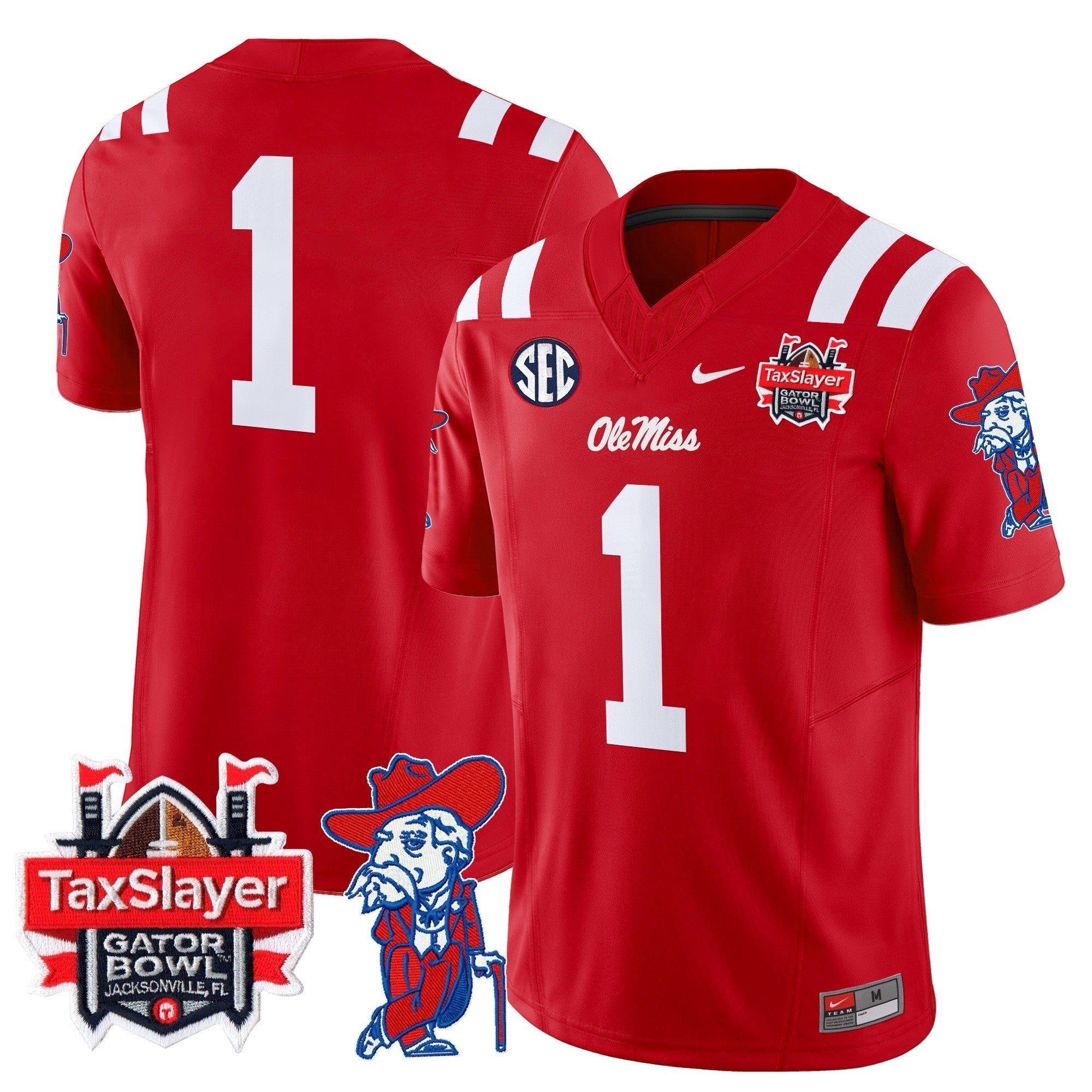 Men Ole Miss Rebels 2024 Gator Bowl Patch Vapor Limited Jersey - All Stitched
