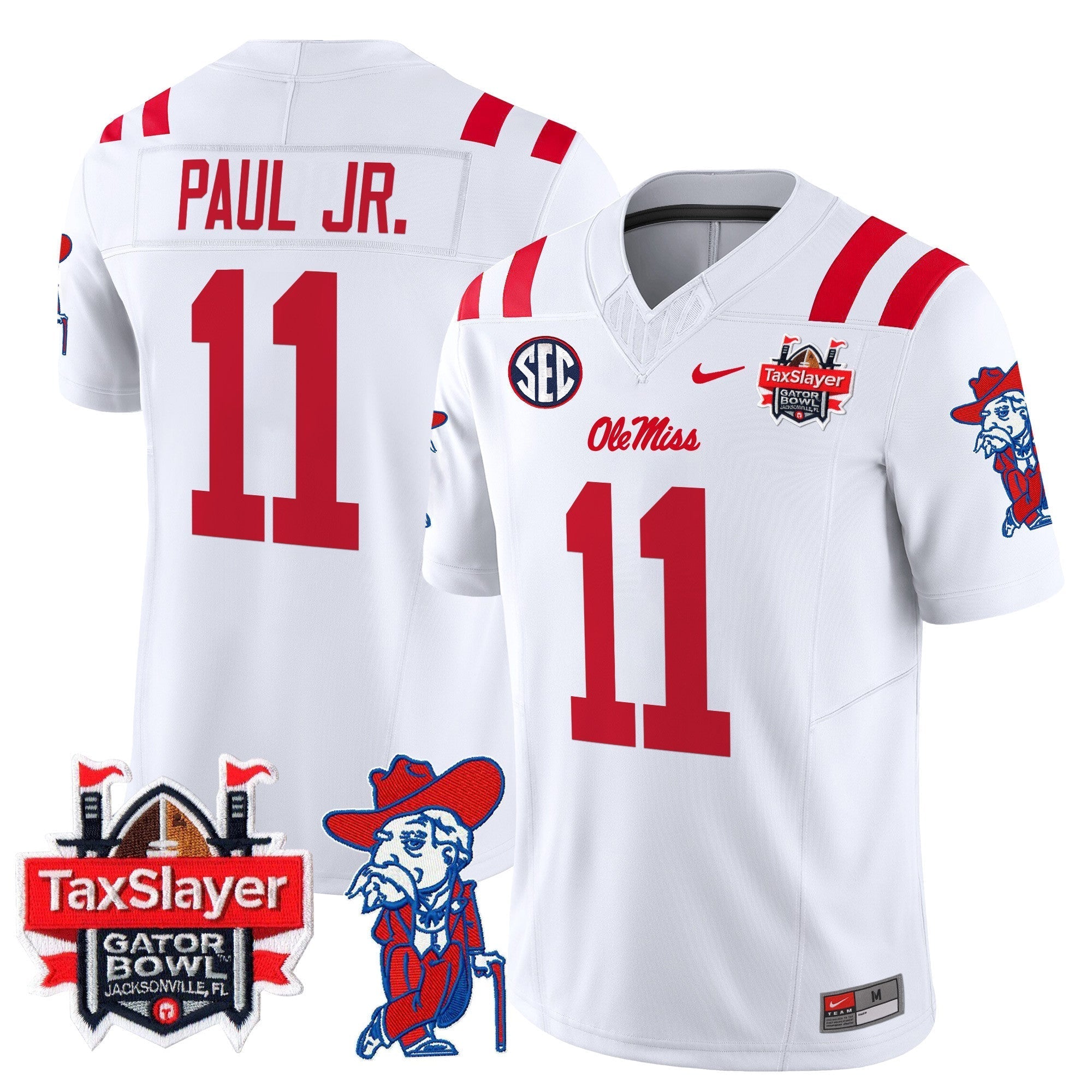 Men Ole Miss Rebels 2025 Gator Bowl Patch Vapor Limited Jersey - All Stitched