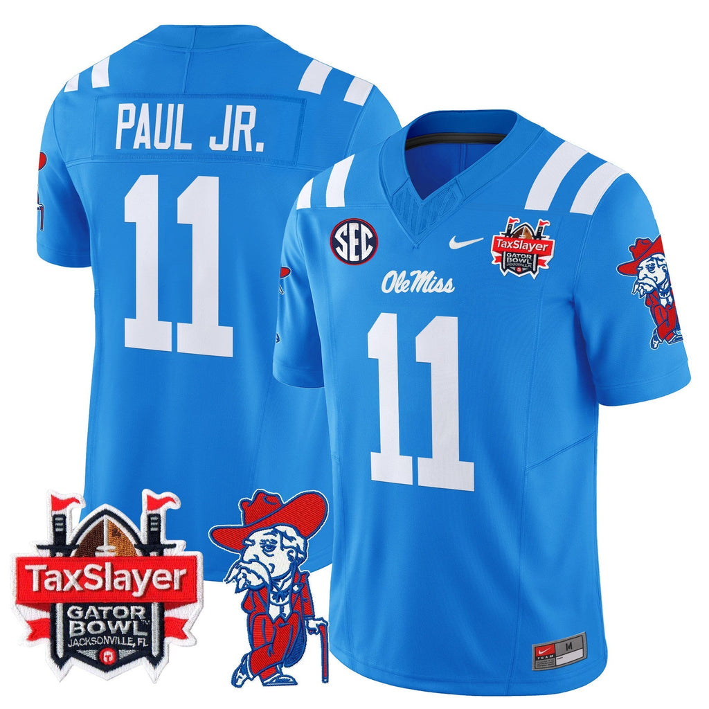 Men Ole Miss Rebels 2025 Gator Bowl Patch Vapor Limited Jersey - All Stitched
