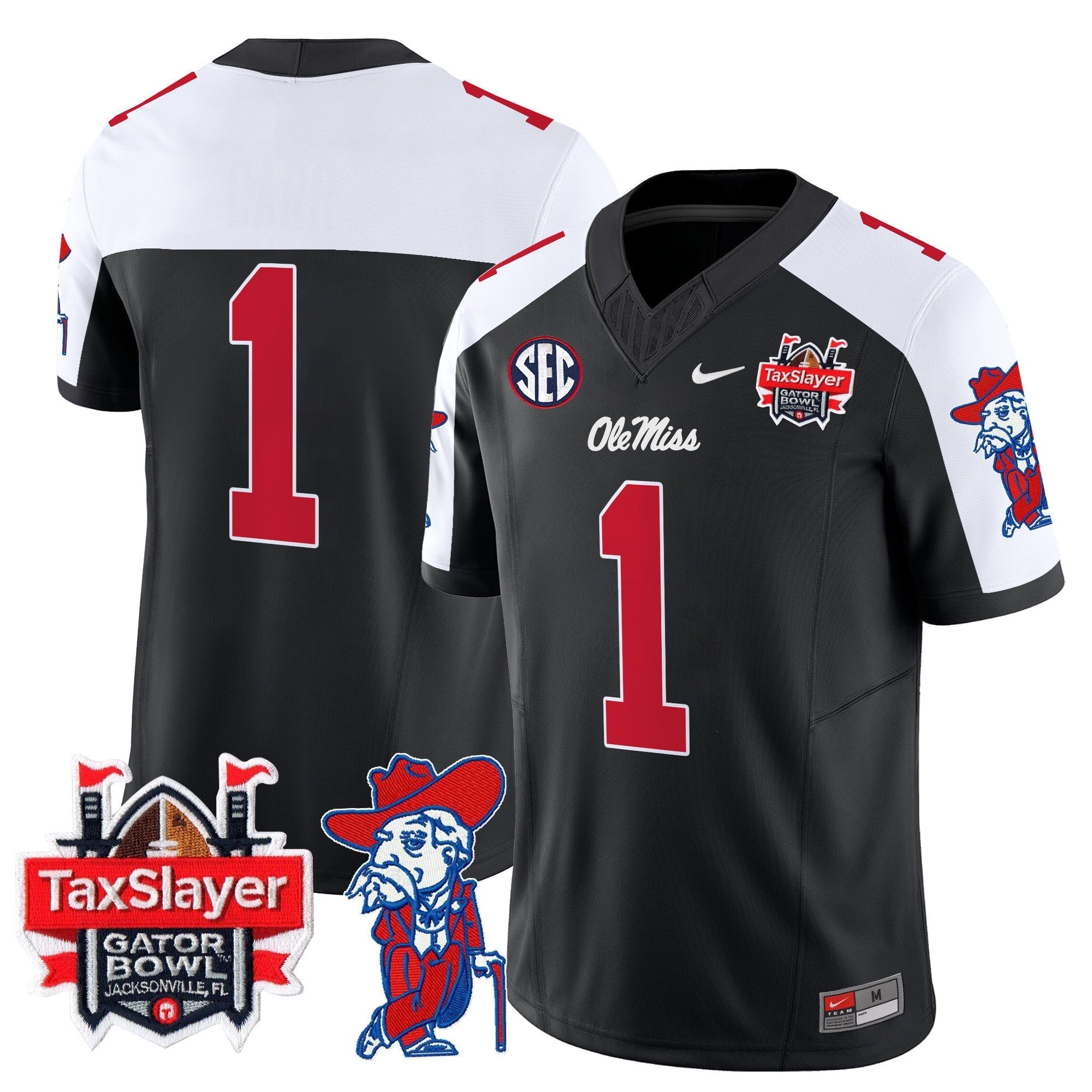 Men Ole Miss Rebels 2024 Gator Bowl Patch Vapor Limited Jersey - All Stitched