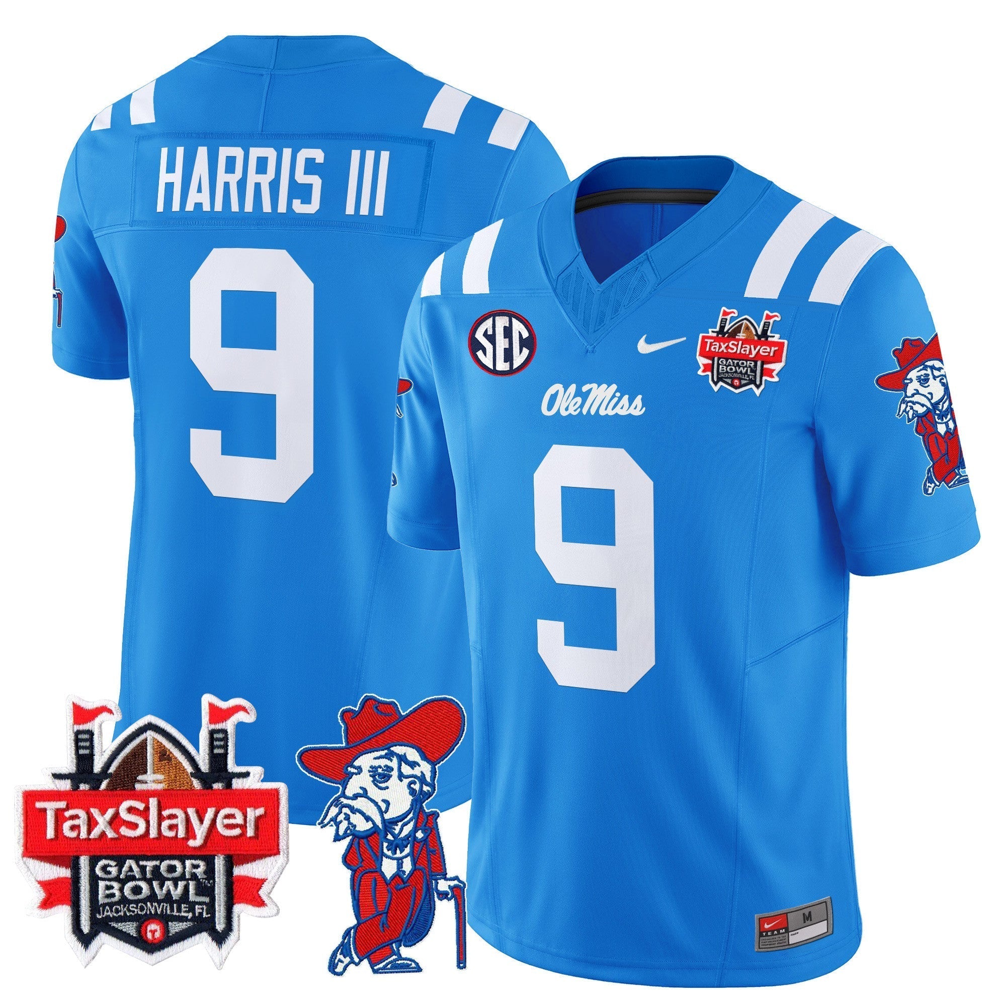 Men Ole Miss Rebels 2024 Gator Bowl Patch Vapor Limited Jersey - All Stitched
