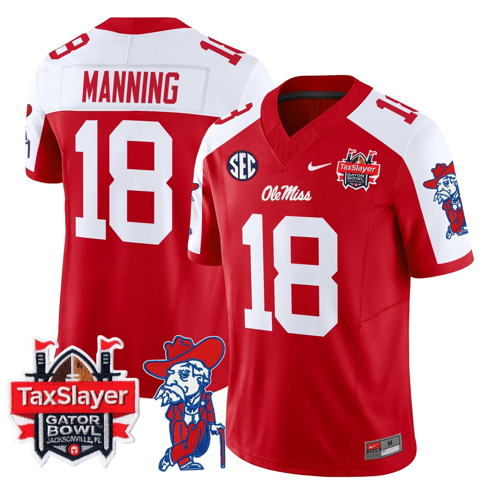Men Ole Miss Rebels 2024 Gator Bowl Patch Vapor Limited Jersey - All Stitched