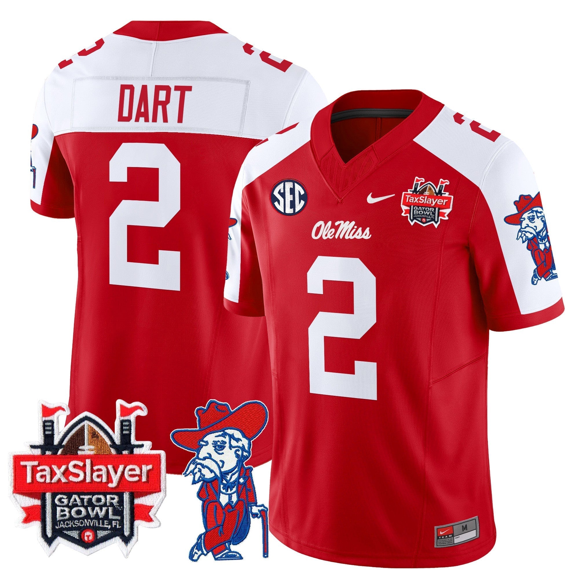 Men Ole Miss Rebels 2025 Gator Bowl Patch Vapor Limited Jersey - All Stitched