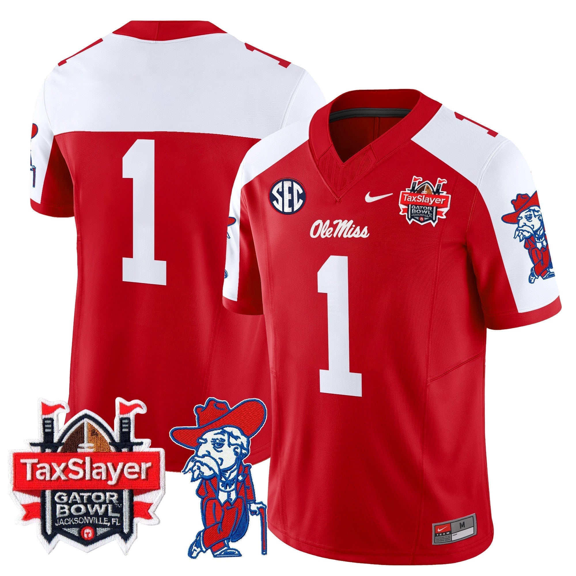 Men Ole Miss Rebels 2024 Gator Bowl Patch Vapor Limited Jersey - All Stitched