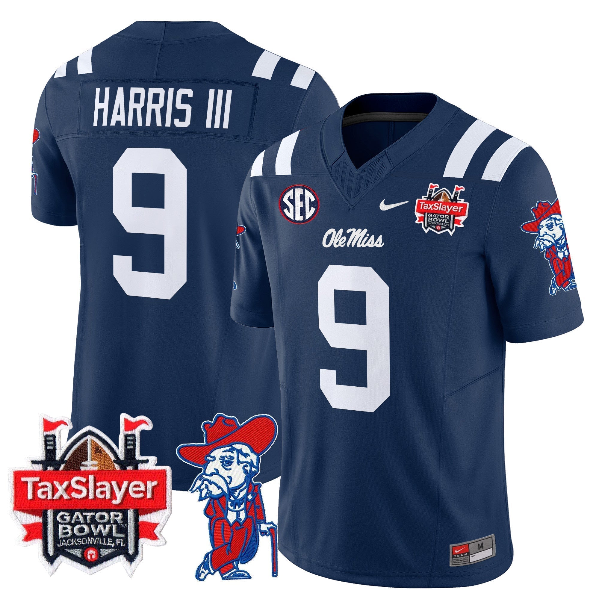 Men Ole Miss Rebels 2024 Gator Bowl Patch Vapor Limited Jersey - All Stitched