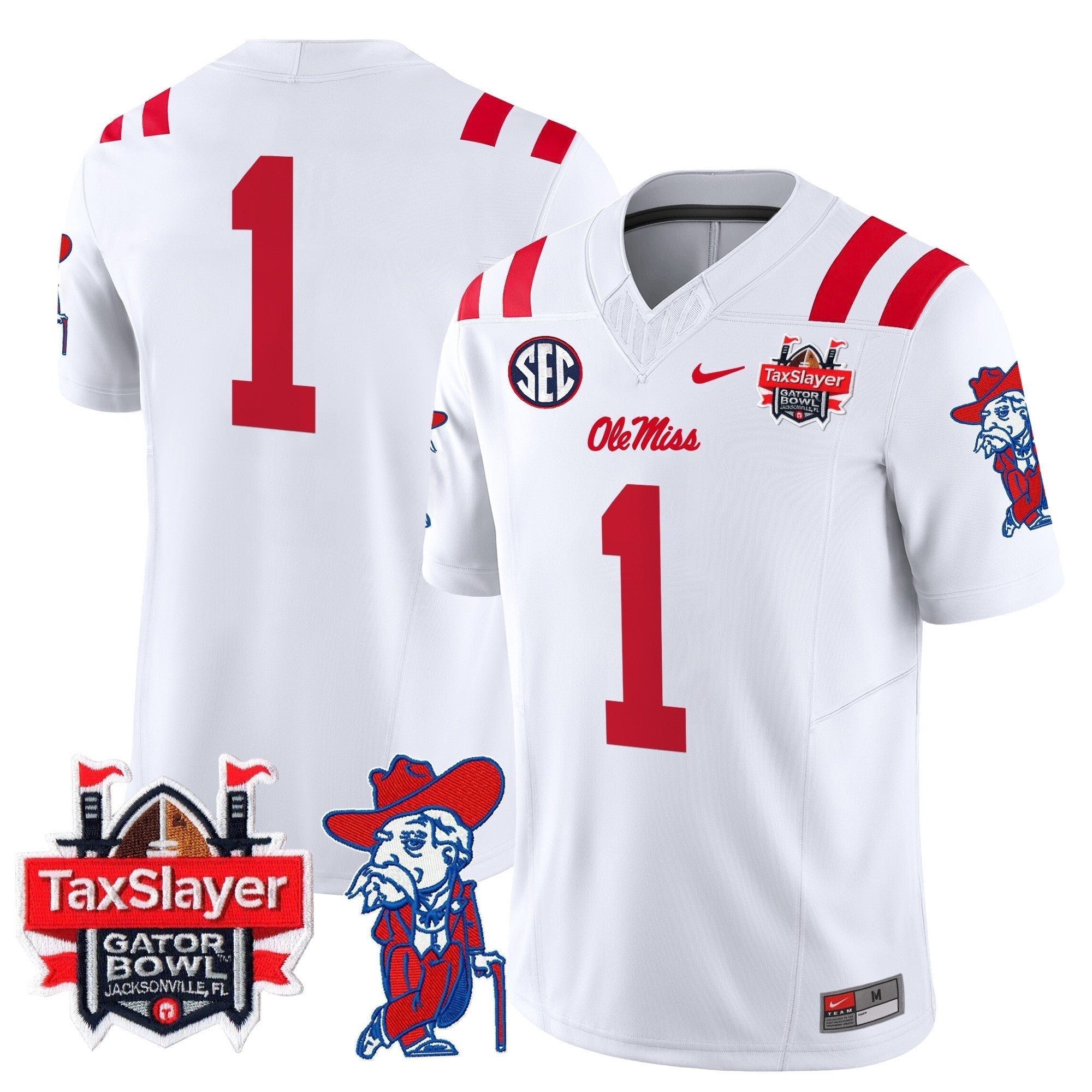 Men Ole Miss Rebels 2025 Gator Bowl Patch Vapor Limited Jersey - All Stitched