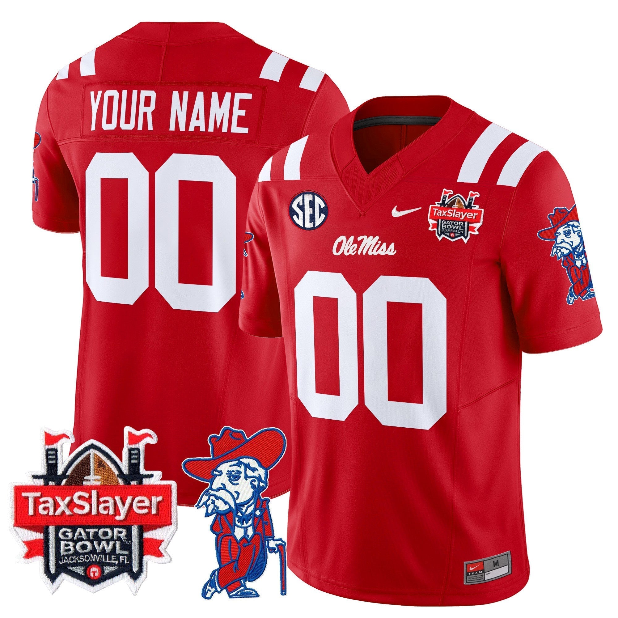 Custom Ole Miss Rebels 2025 Gator Bowl Patch Vapor Limited Jersey - All Stitched