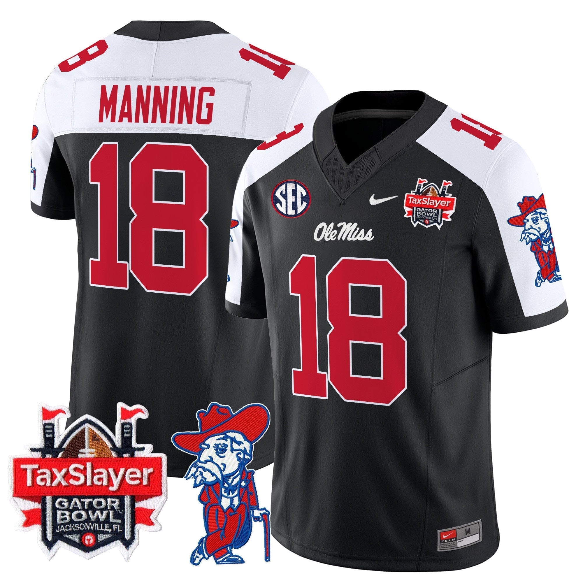 Men Ole Miss Rebels 2024 Gator Bowl Patch Vapor Limited Jersey - All Stitched