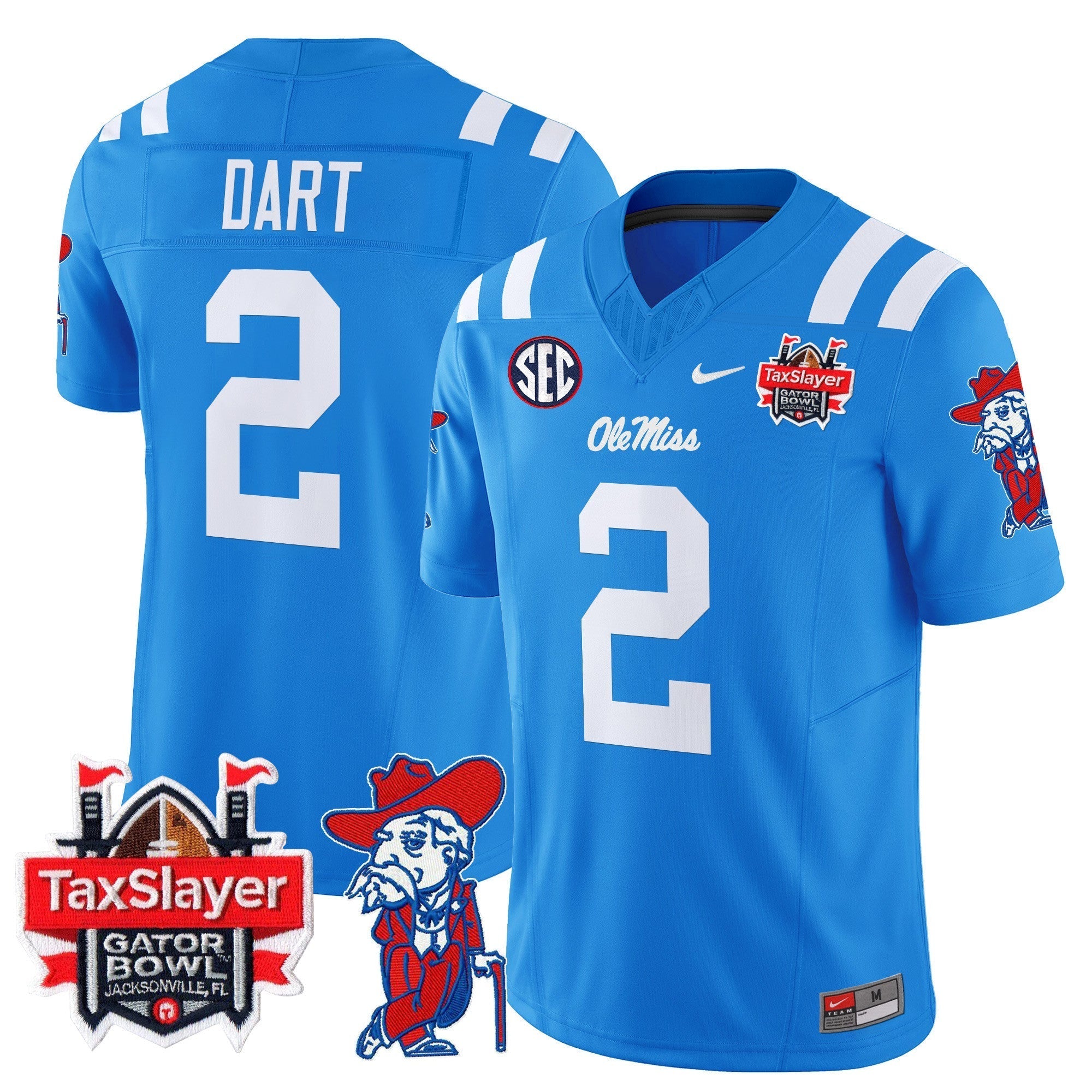 Men Ole Miss Rebels 2025 Gator Bowl Patch Vapor Limited Jersey - All Stitched