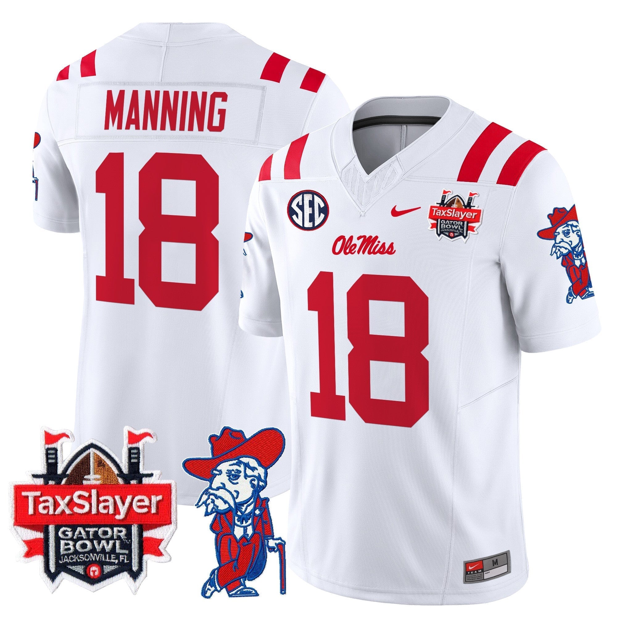 Men Ole Miss Rebels 2024 Gator Bowl Patch Vapor Limited Jersey - All Stitched