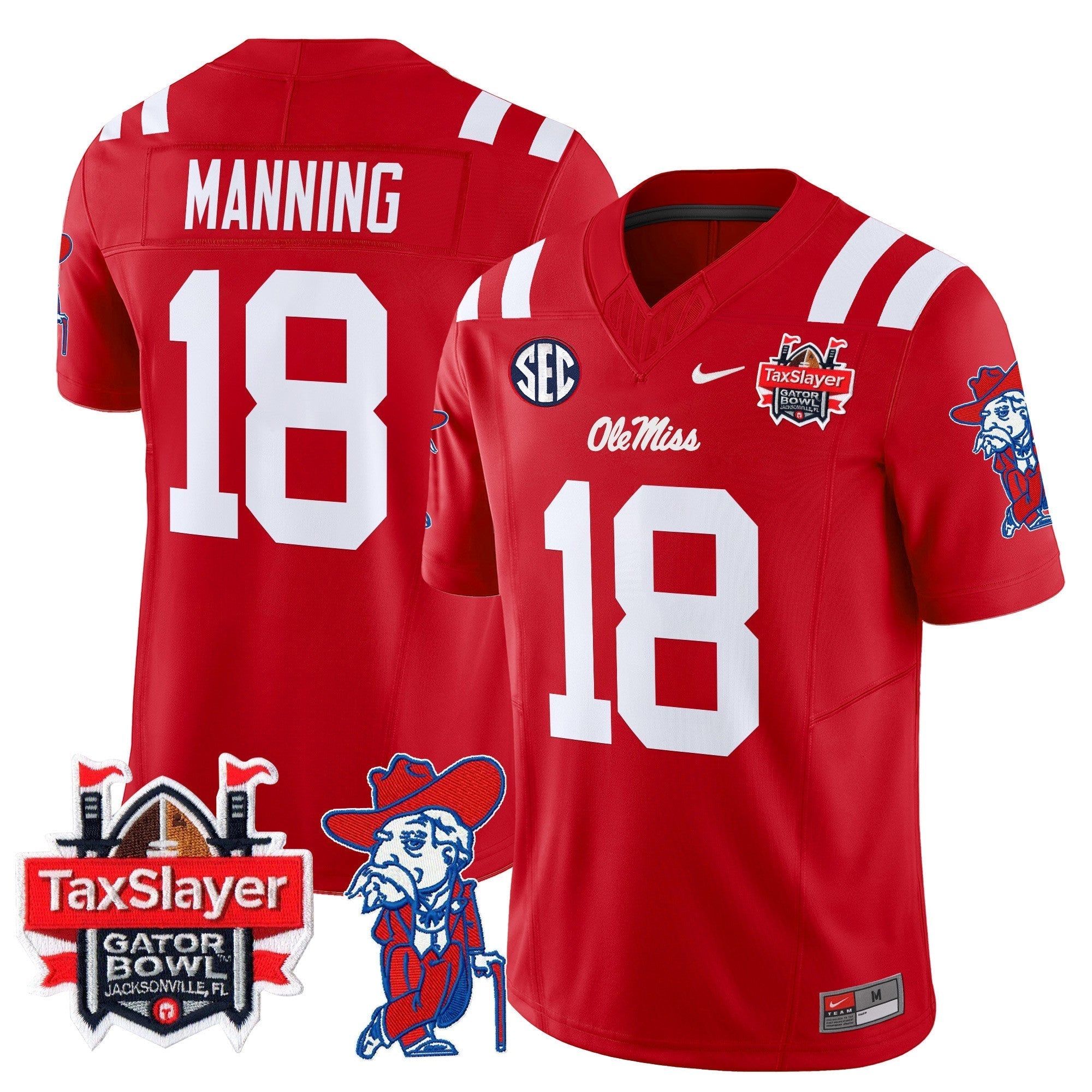 Men Ole Miss Rebels 2024 Gator Bowl Patch Vapor Limited Jersey - All Stitched