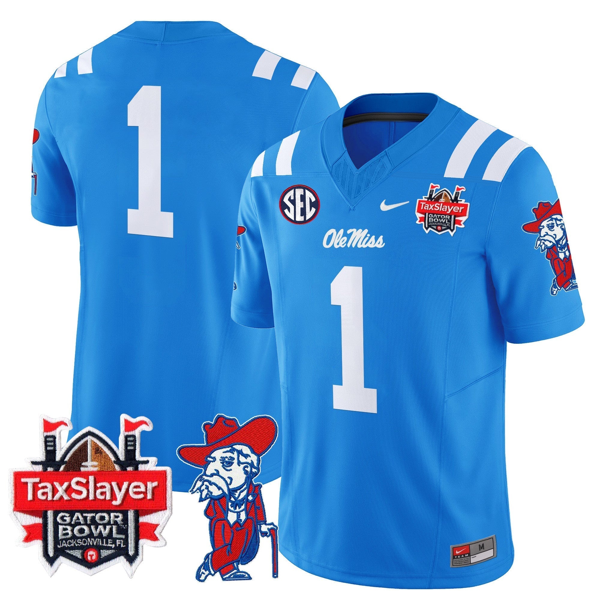 Men Ole Miss Rebels 2024 Gator Bowl Patch Vapor Limited Jersey - All Stitched