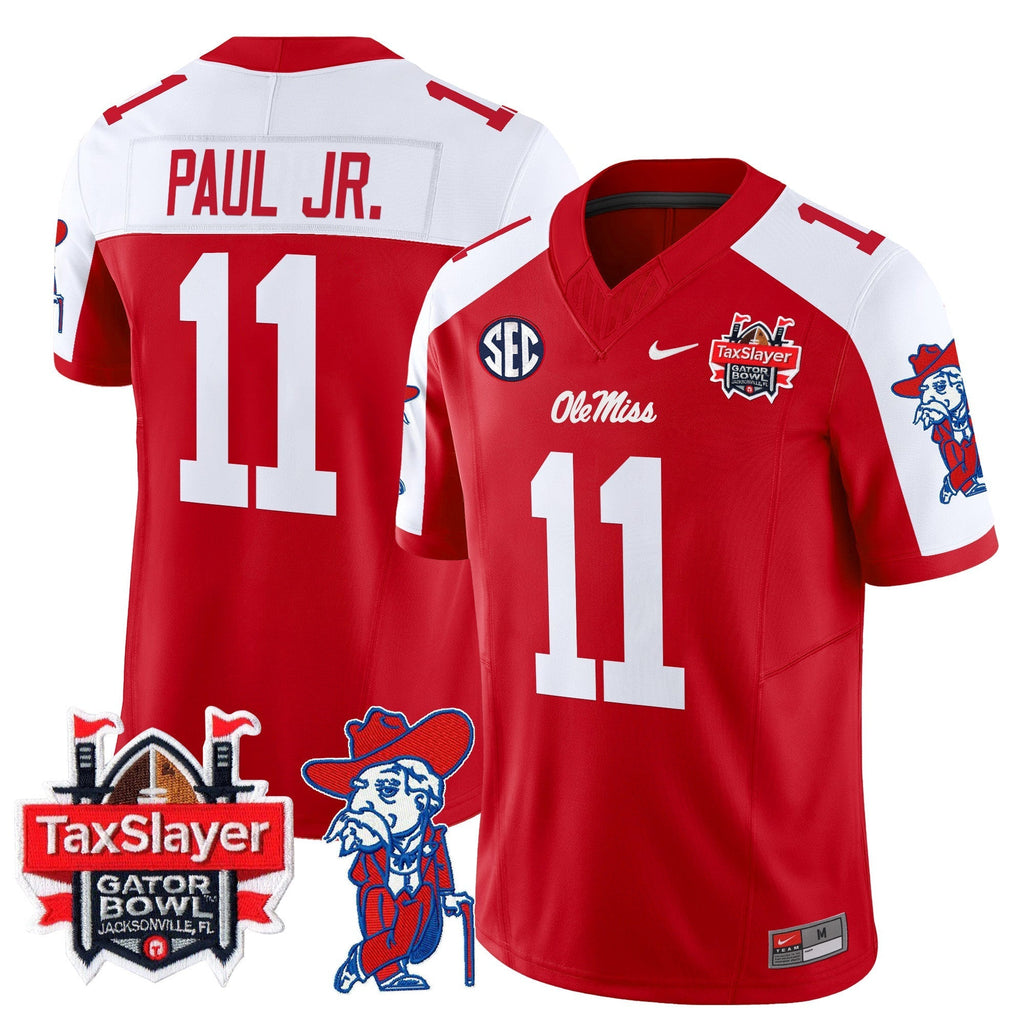 Men Ole Miss Rebels 2024 Gator Bowl Patch Vapor Limited Jersey - All Stitched