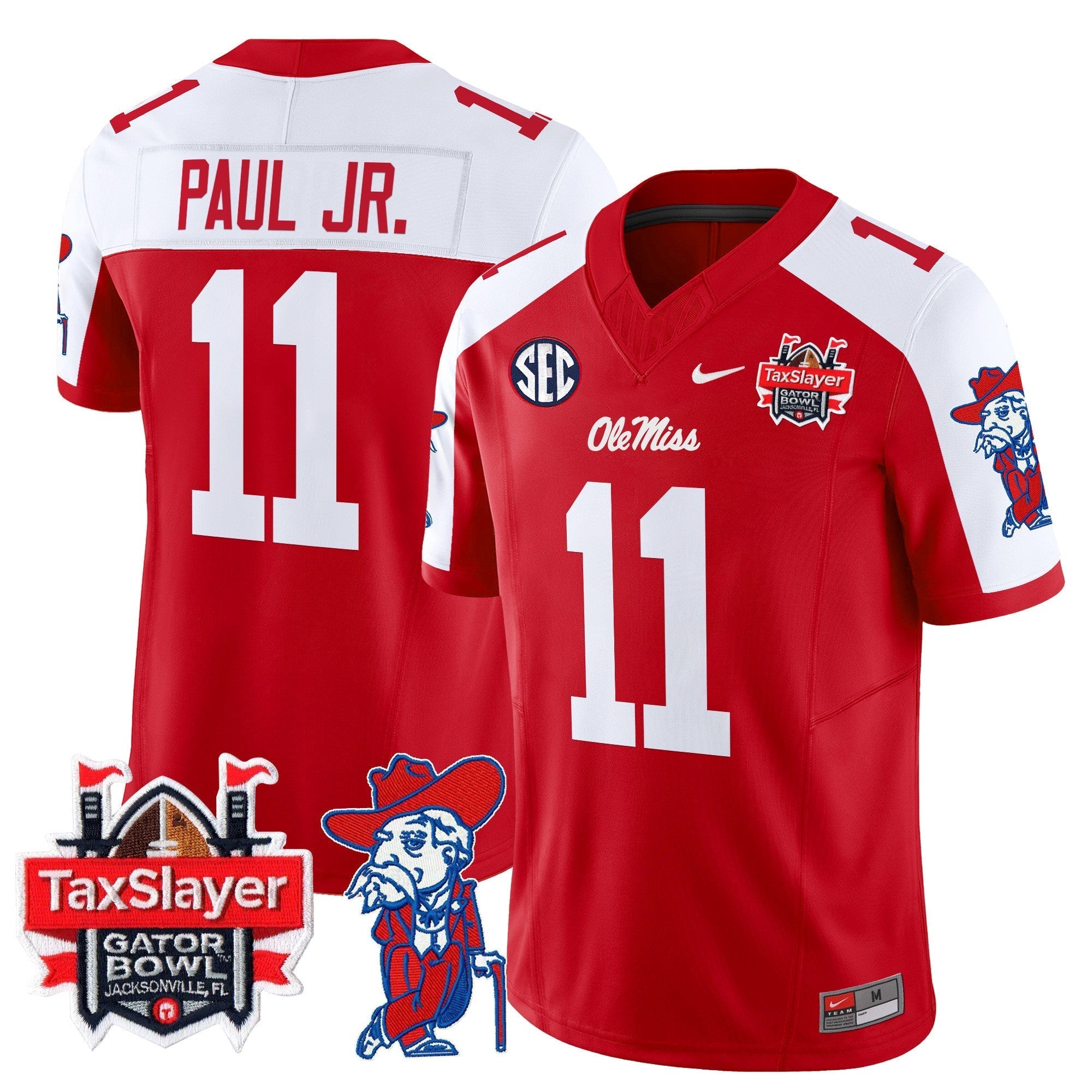 Men Ole Miss Rebels 2024 Gator Bowl Patch Vapor Limited Jersey - All Stitched