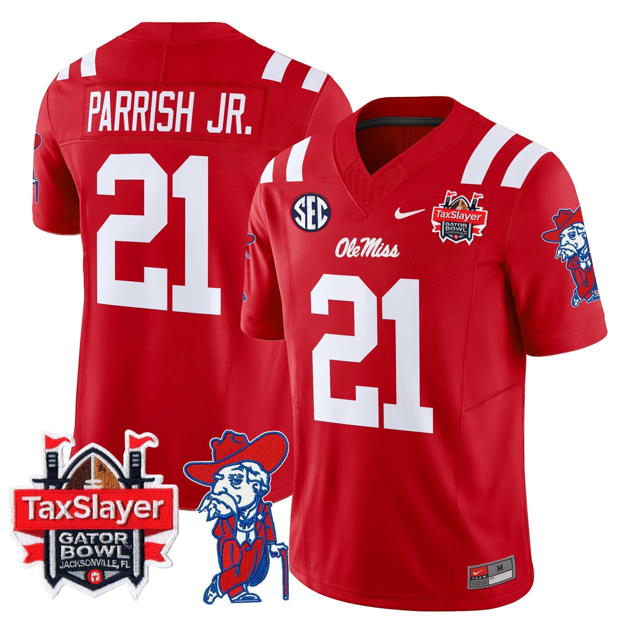Men Ole Miss Rebels 2025 Gator Bowl Patch Vapor Limited Jersey - All Stitched