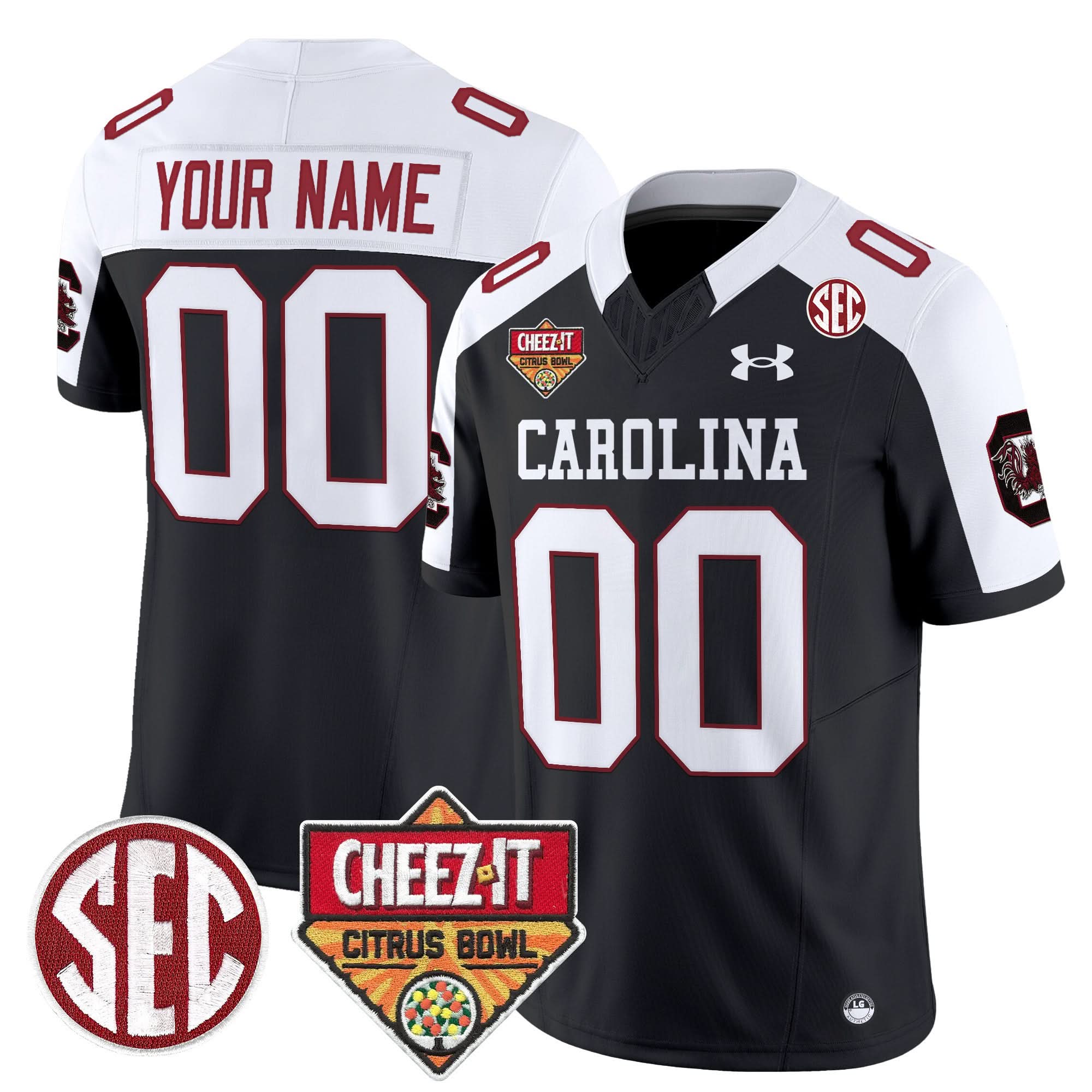 Custom South Carolina Gamecocks Jersey 1980 Throwback Cheez-It Citrus Bowl Patch Stitched All Colors