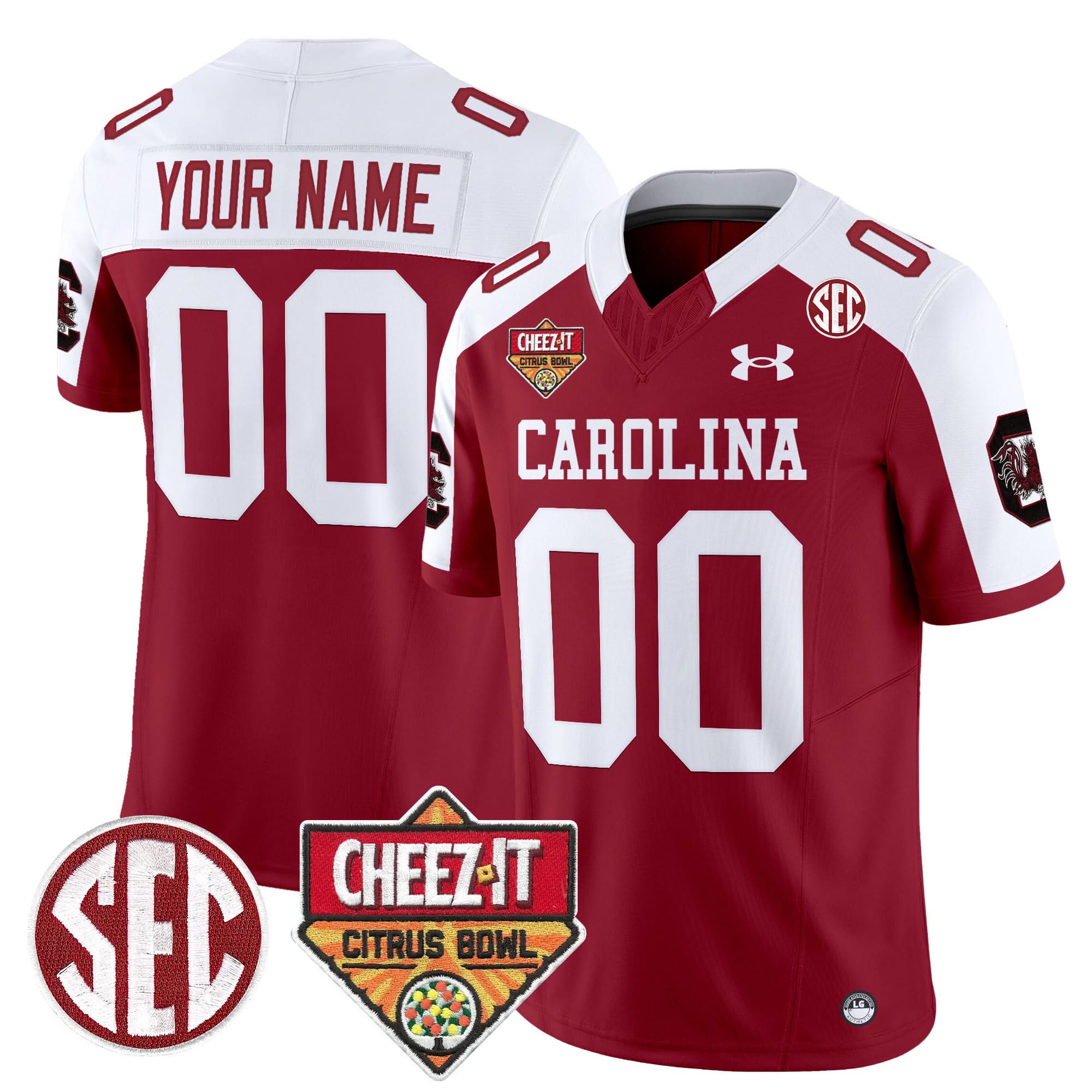 Custom South Carolina Gamecocks Jersey 1980 Throwback Cheez-It Citrus Bowl Patch Stitched All Colors