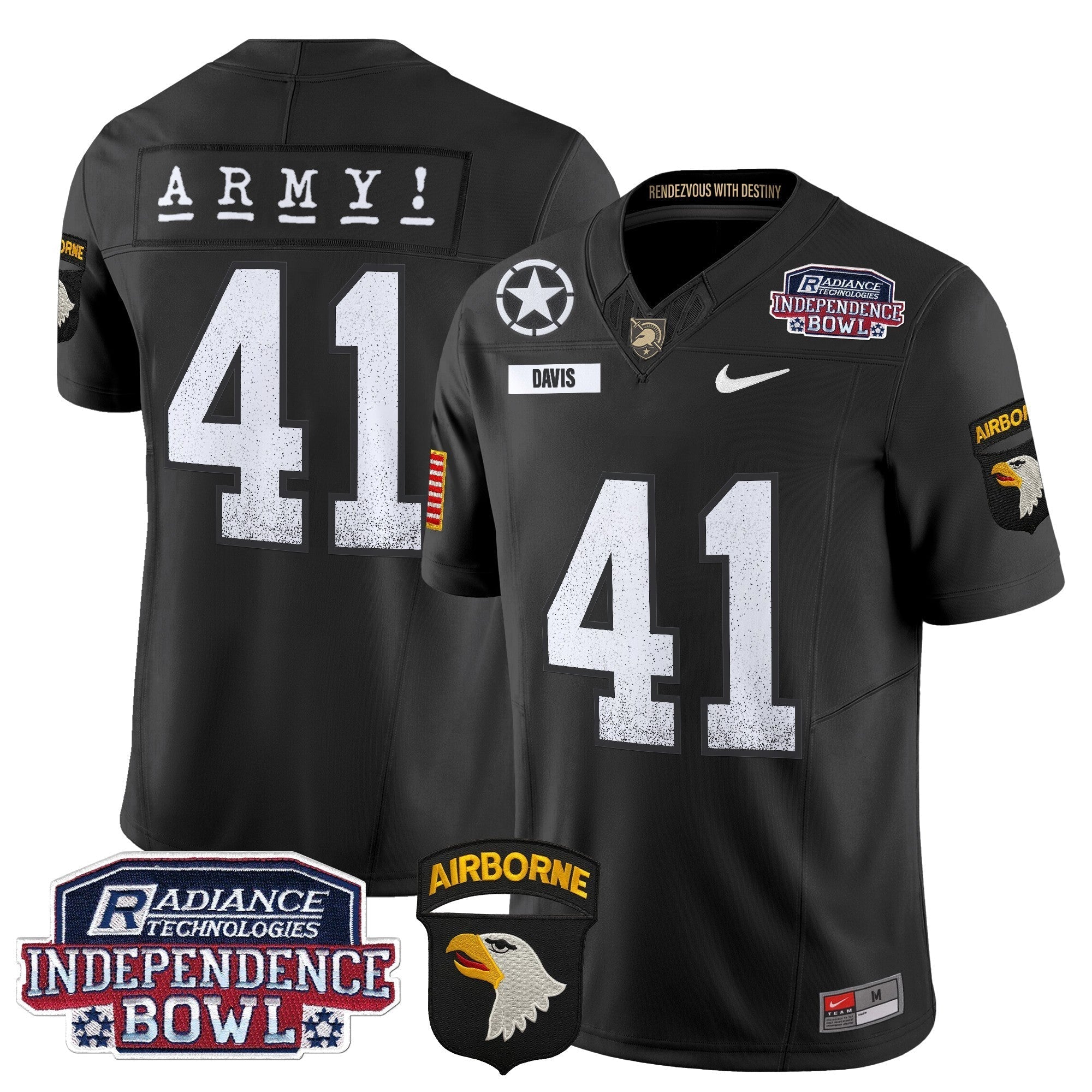 Men Army Black Knights Independence Bowl Patch 2024 Vapor Limited Jersey - All Stitched