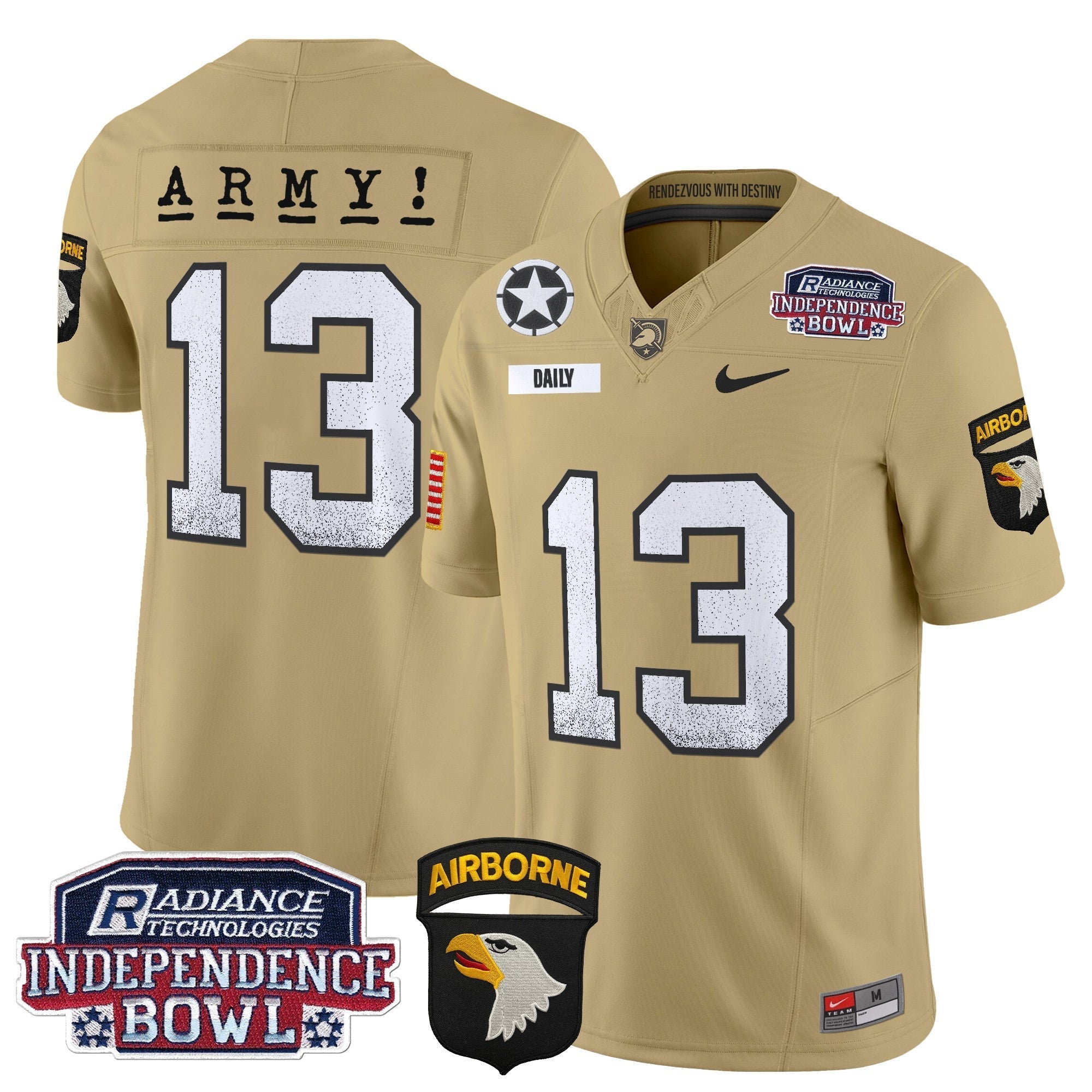 Men Army Black Knights Independence Bowl Patch 2024 Vapor Limited Jersey - All Stitched
