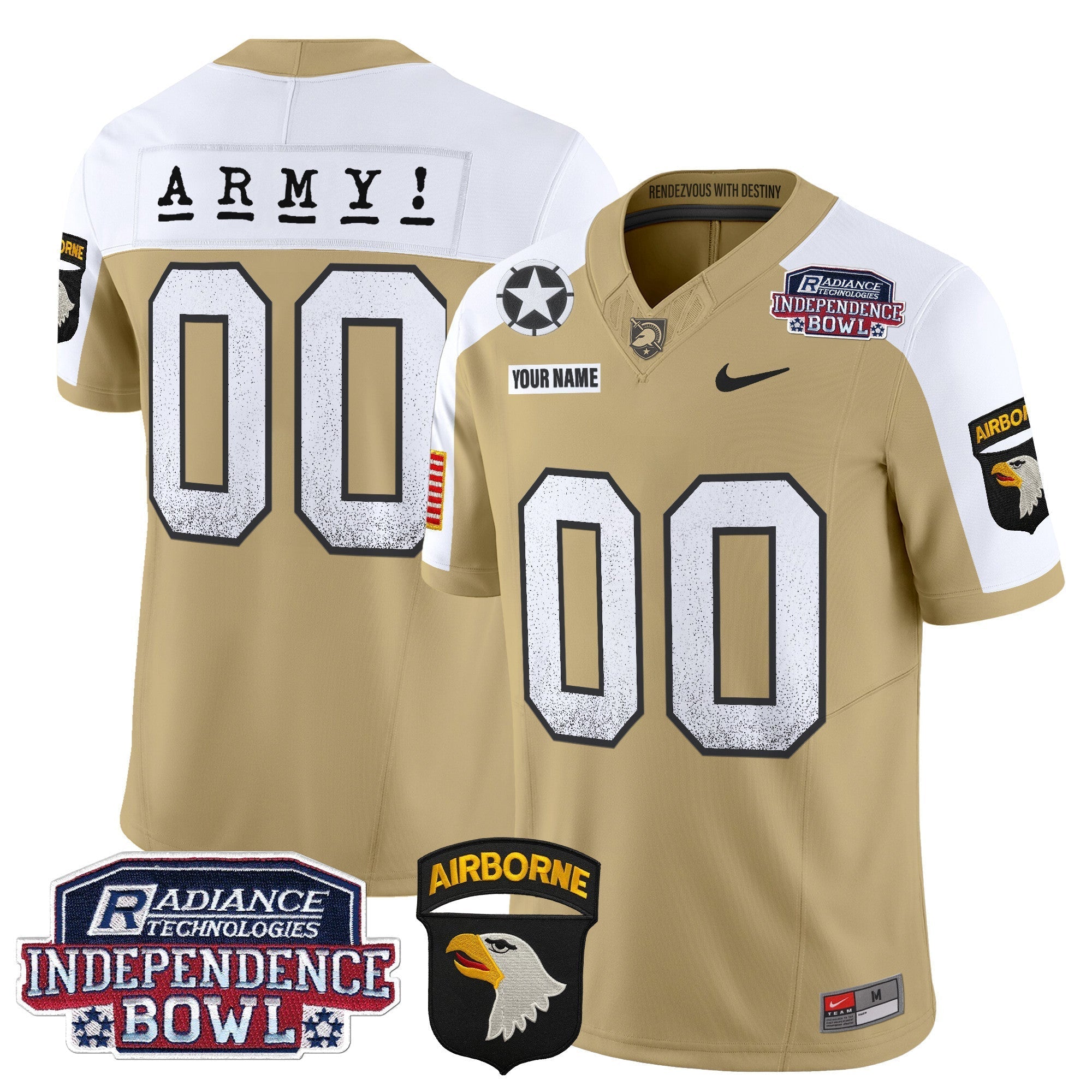 Custom Army Black Knights Independence Bowl Patch 2024 Vapor Limited Jersey - All Stitched
