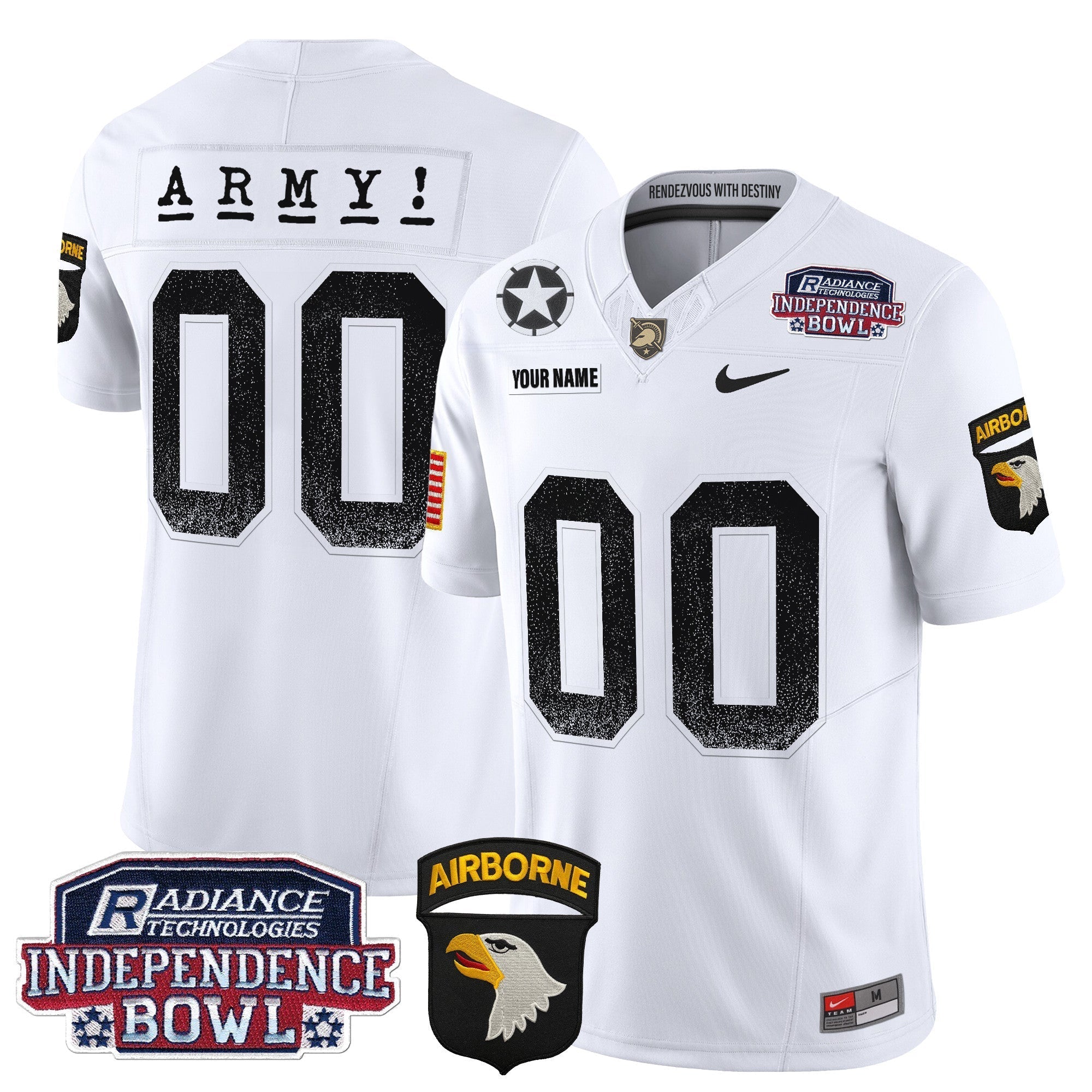 Custom Army Black Knights Independence Bowl Patch 2024 Vapor Limited Jersey - All Stitched
