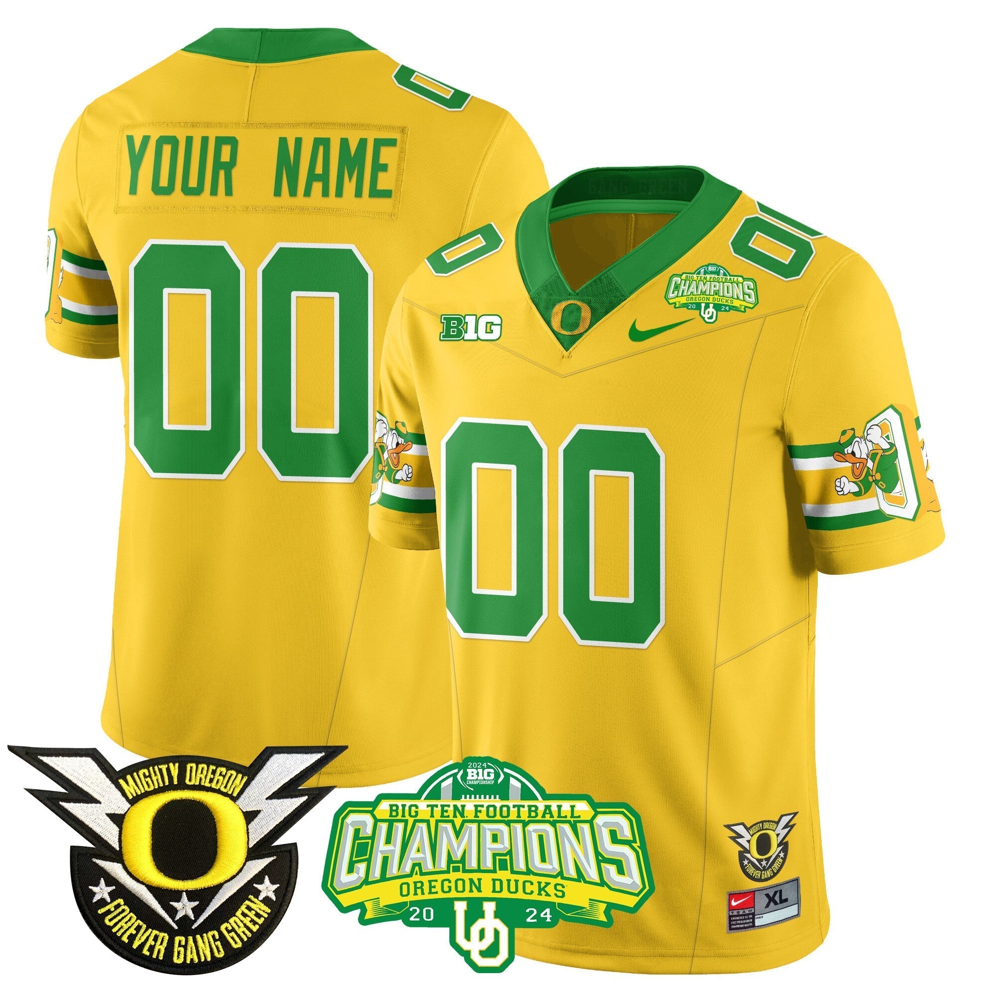 Men Custom Oregon Ducks 2024 Vapor Limited Jersey - All Stitched