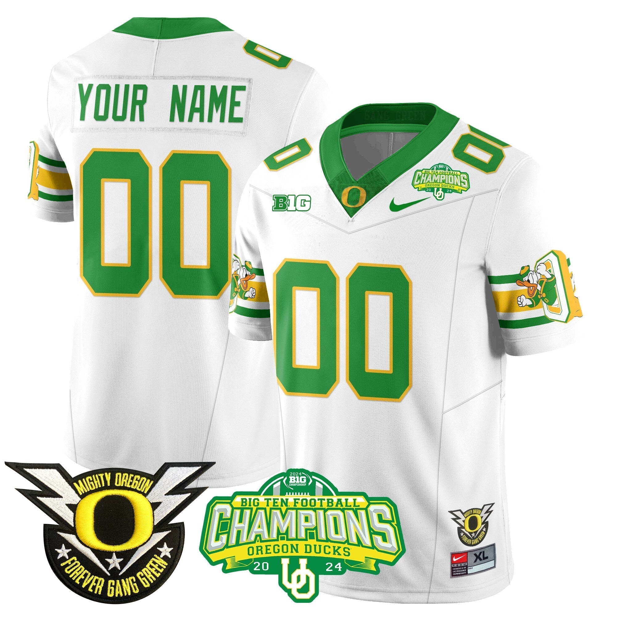Men Custom Oregon Ducks 2024 Vapor Limited Jersey - All Stitched