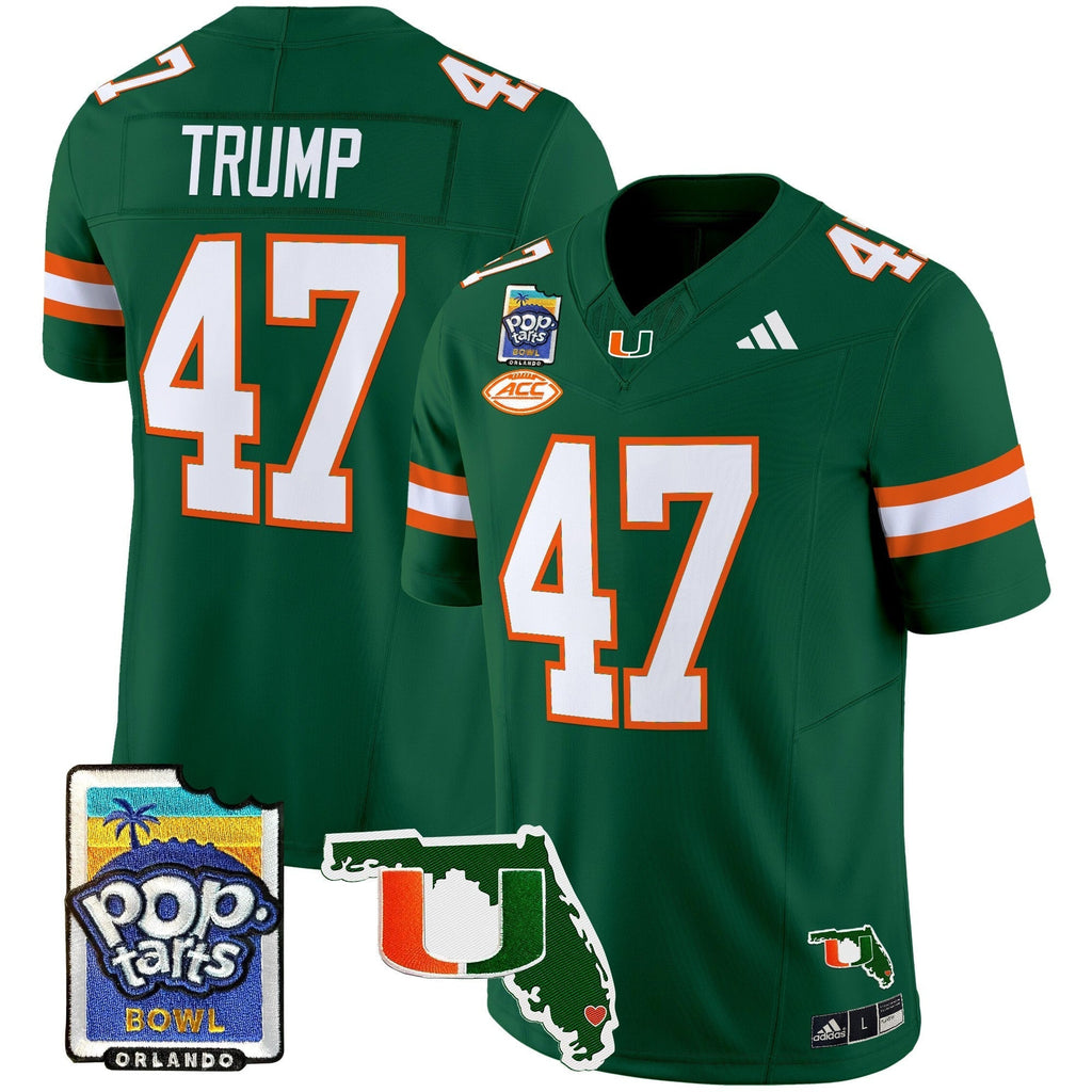 Men Miami Hurricanes 2025 PopTarts Bowl Patch Vapor Limited Jersey - All Stitched