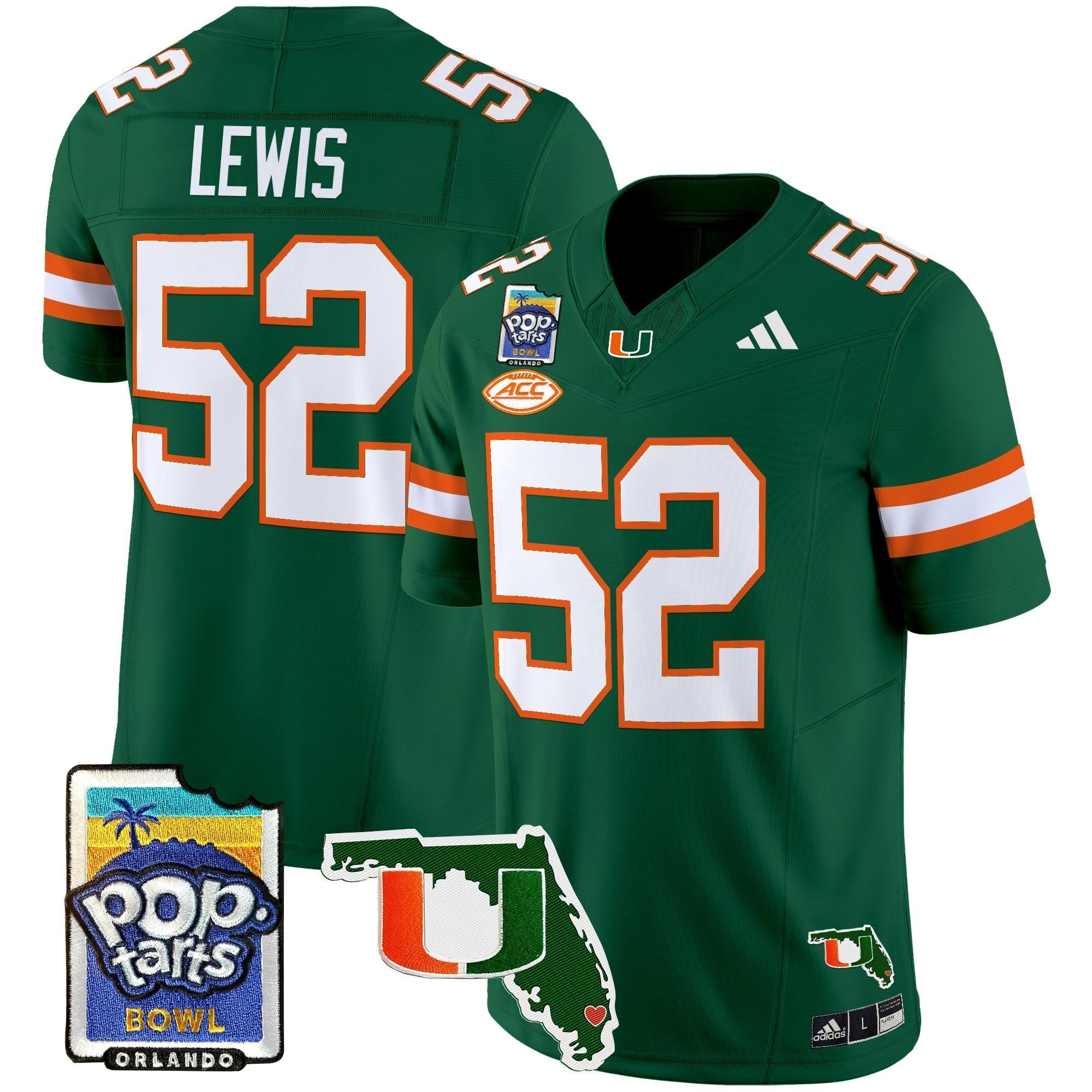 Men Miami Hurricanes 2025 PopTarts Bowl Patch Vapor Limited Jersey - All Stitched