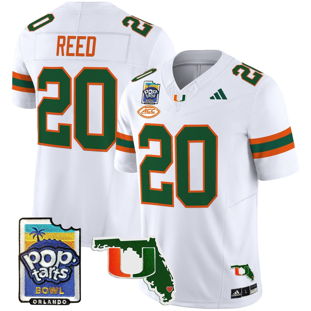 Men Miami Hurricanes 2025 PopTarts Bowl Patch Vapor Limited Jersey - All Stitched