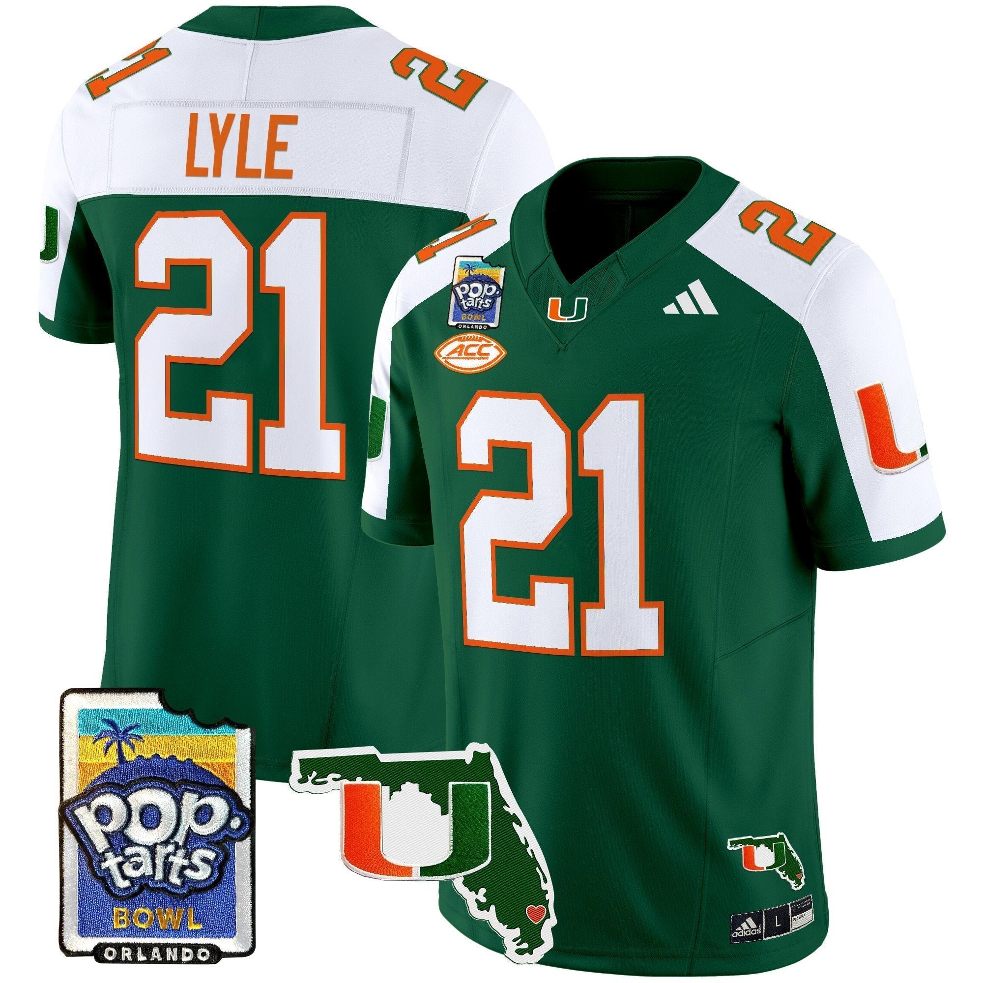 Men Miami Hurricanes 2025 PopTarts Bowl Patch Vapor Limited Jersey - All Stitched