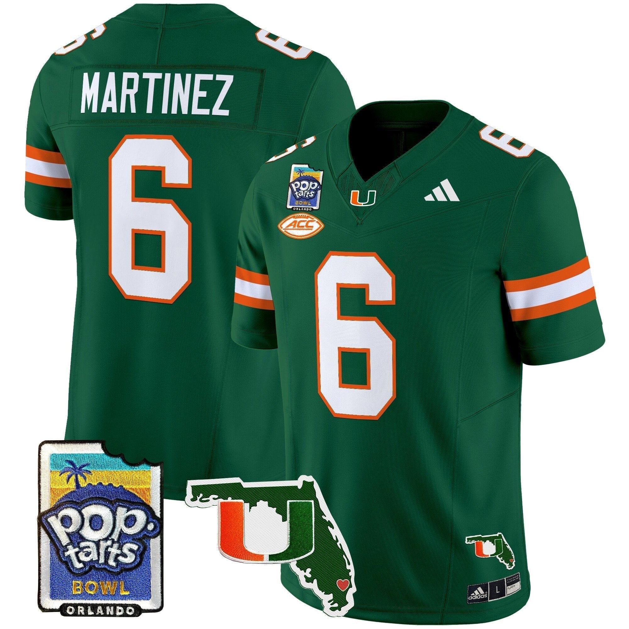 Men Miami Hurricanes 2025 PopTarts Bowl Patch Vapor Limited Jersey - All Stitched