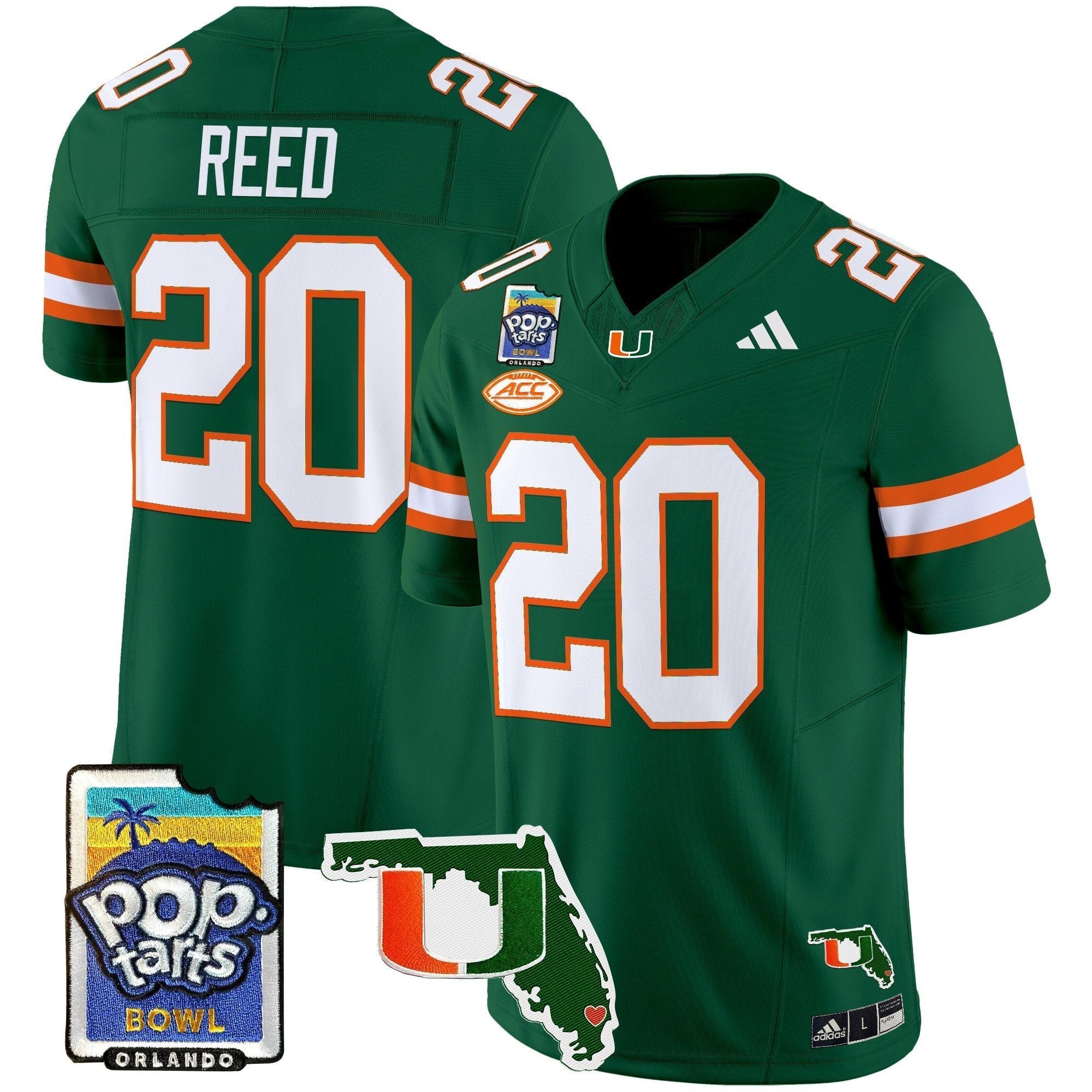 Men Miami Hurricanes 2025 PopTarts Bowl Patch Vapor Limited Jersey - All Stitched