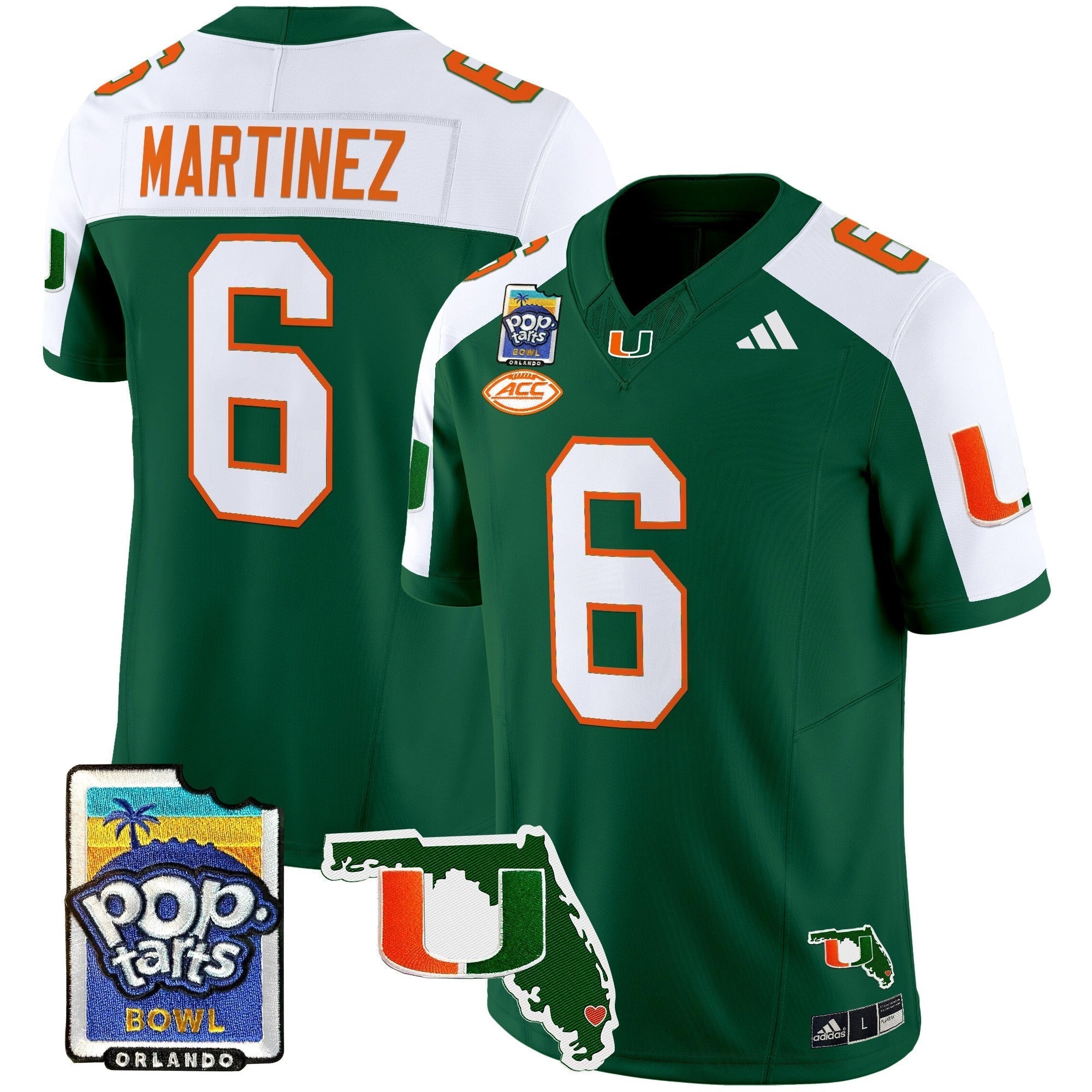 Men Miami Hurricanes 2025 PopTarts Bowl Patch Vapor Limited Jersey - All Stitched