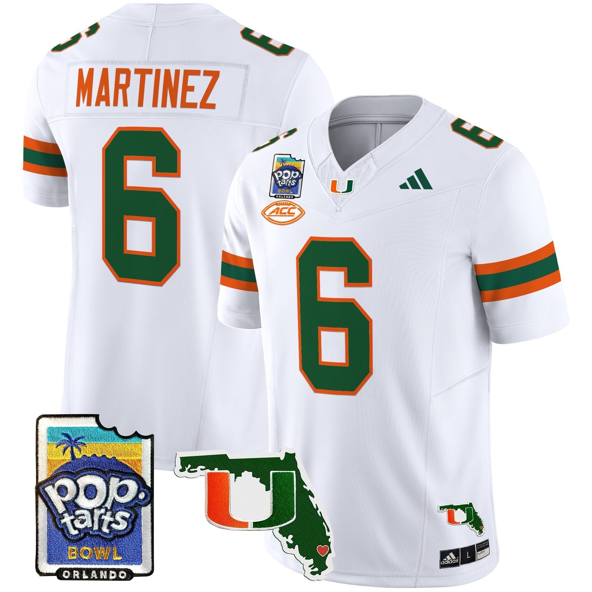 Men Miami Hurricanes 2025 PopTarts Bowl Patch Vapor Limited Jersey - All Stitched