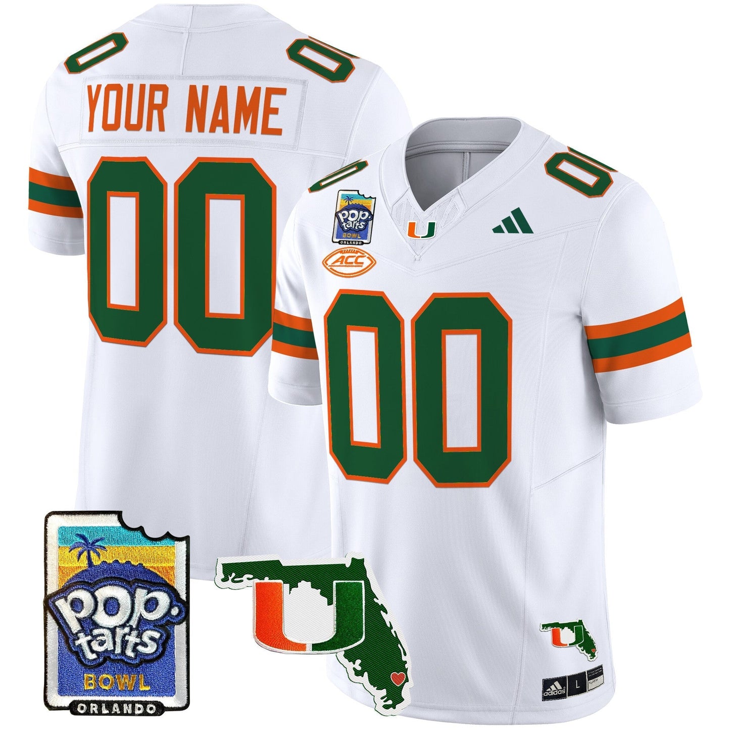 Custom Miami Hurricanes 2025 PopTarts Bowl Patch Vapor Limited Jersey - All Stitched